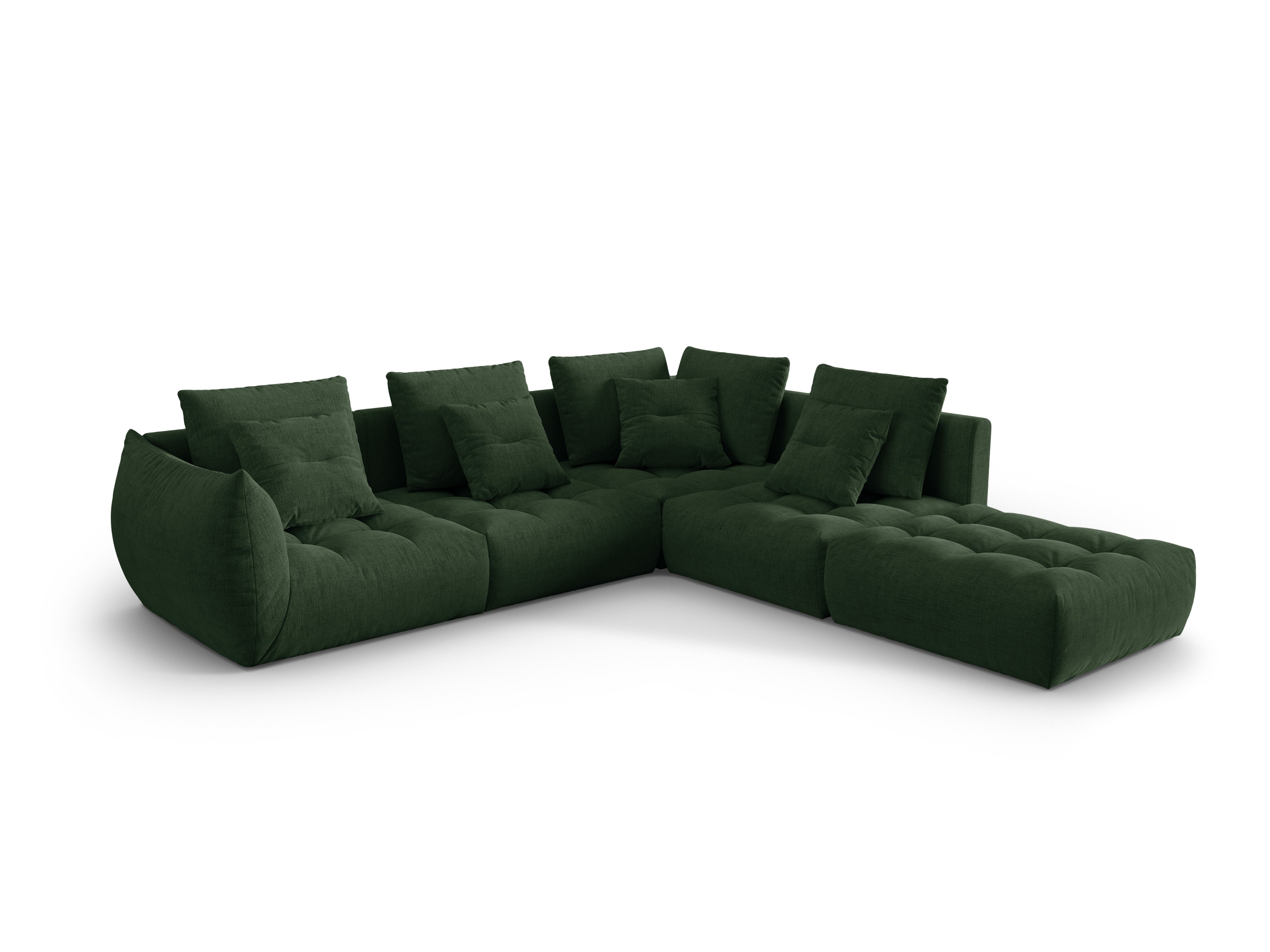 Modular Right Corner Sofa, "Bloom", 4 Seats, Moss Green, 316x310x95
Made in Europe