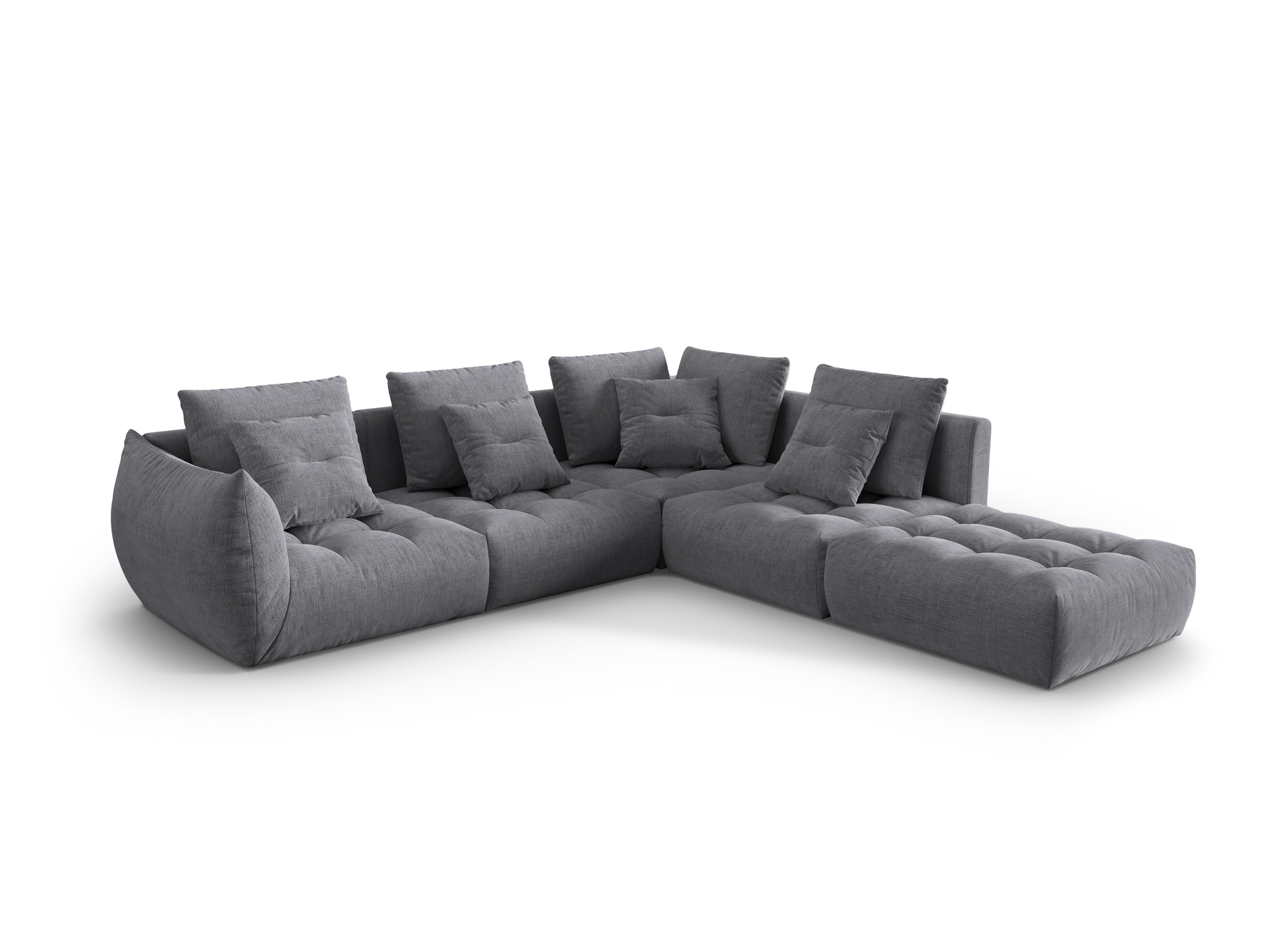 Modular Right Corner Sofa, "Bloom", 4 Seats, Gray, 316x310x95
Made in Europe