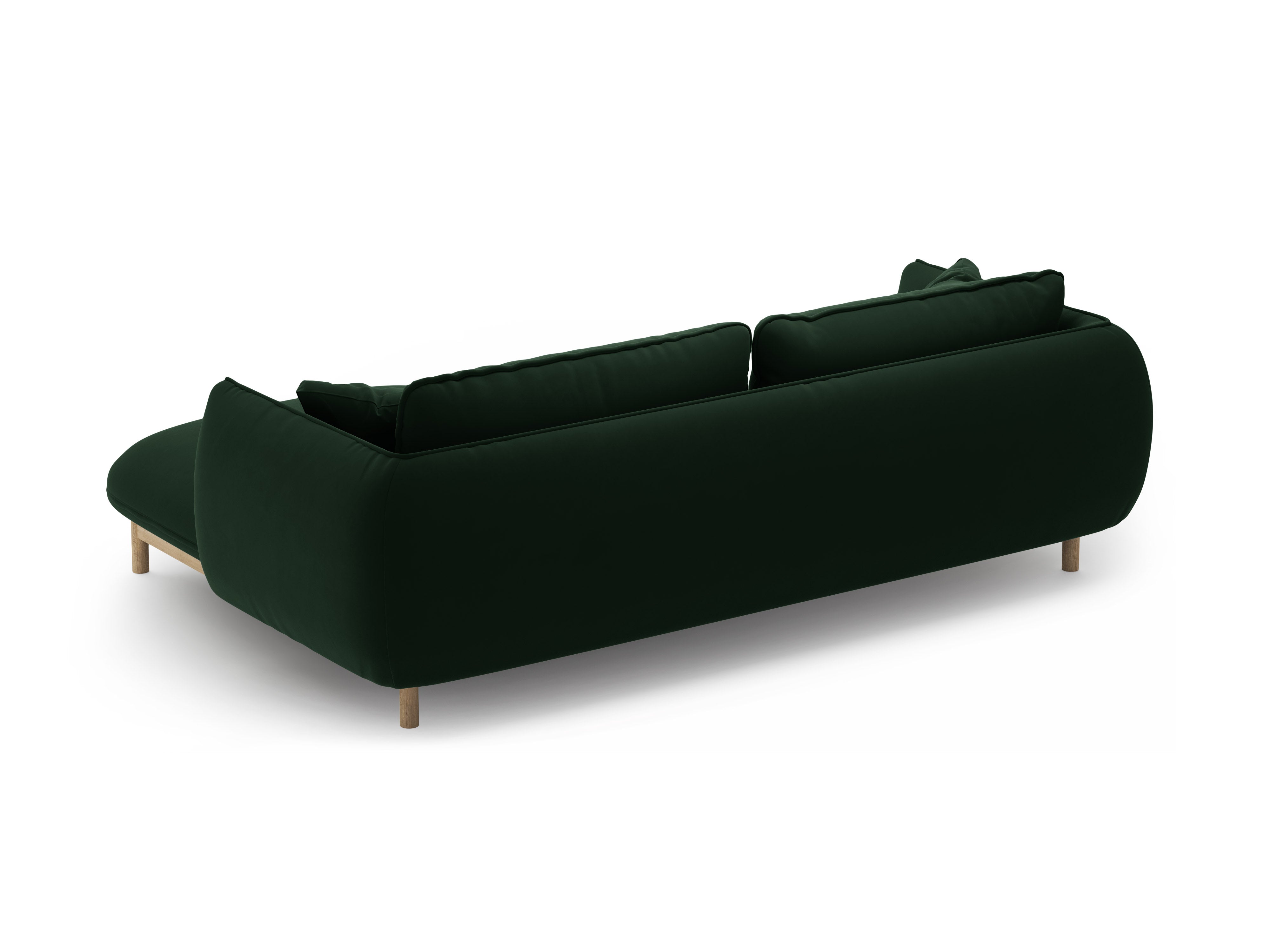 Velvet corner sofa ADA right-facing bottle green