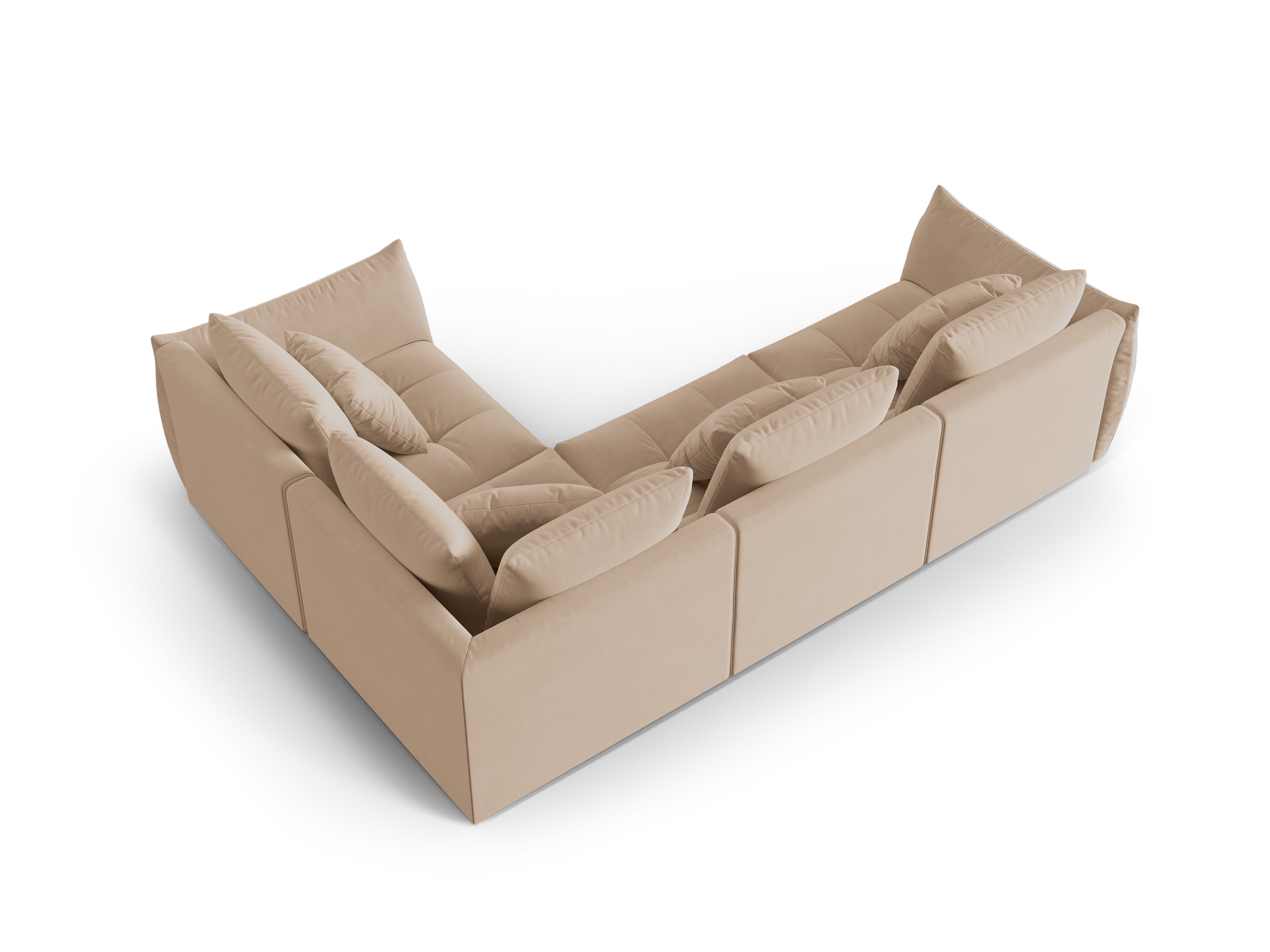 Velvet Modular Right Corner Sofa, "Bloom", 3 Seats, Sand, 316x216x95
Made in Europe