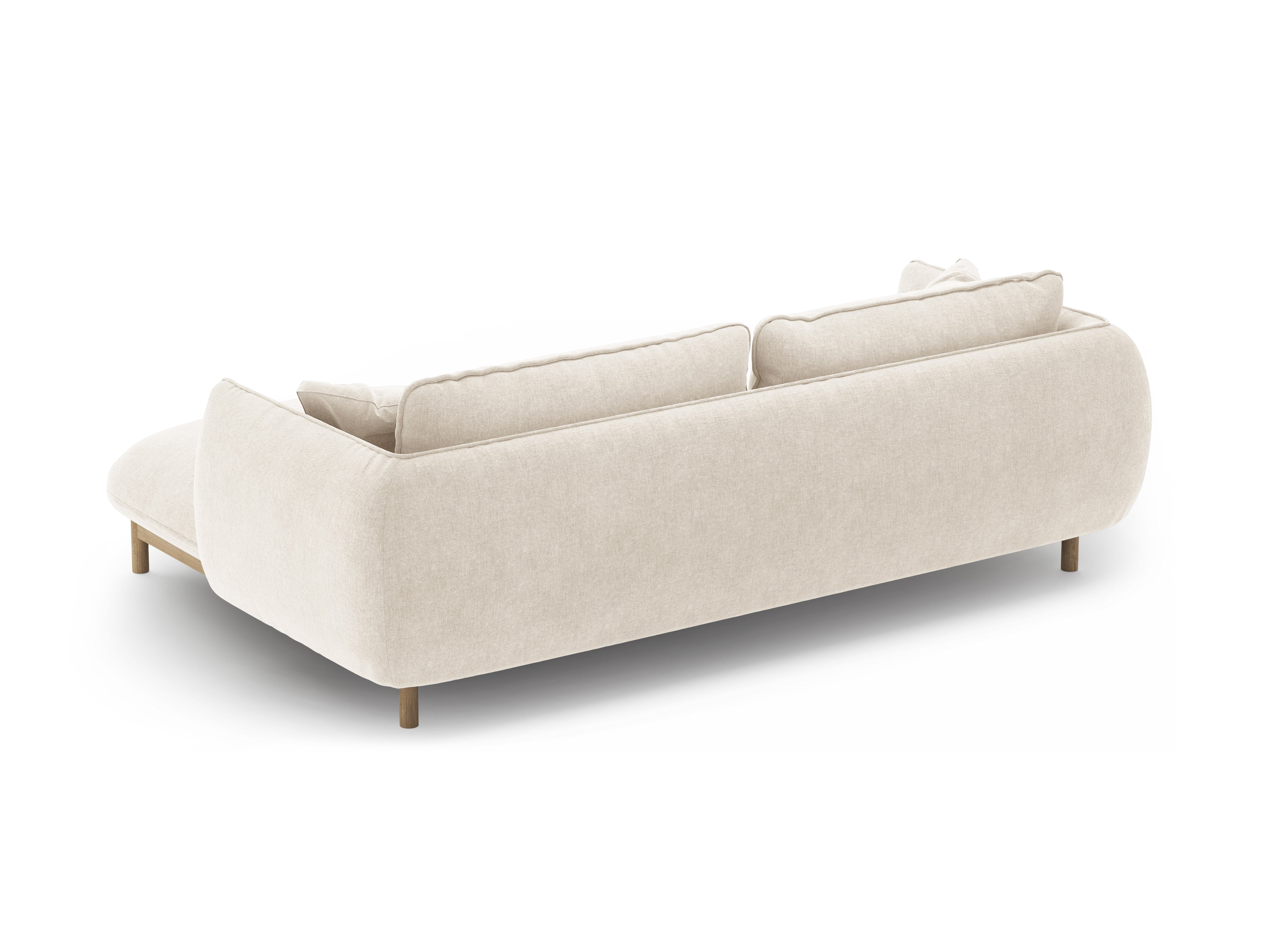 Right-hand corner sofa ADA ivory chenille