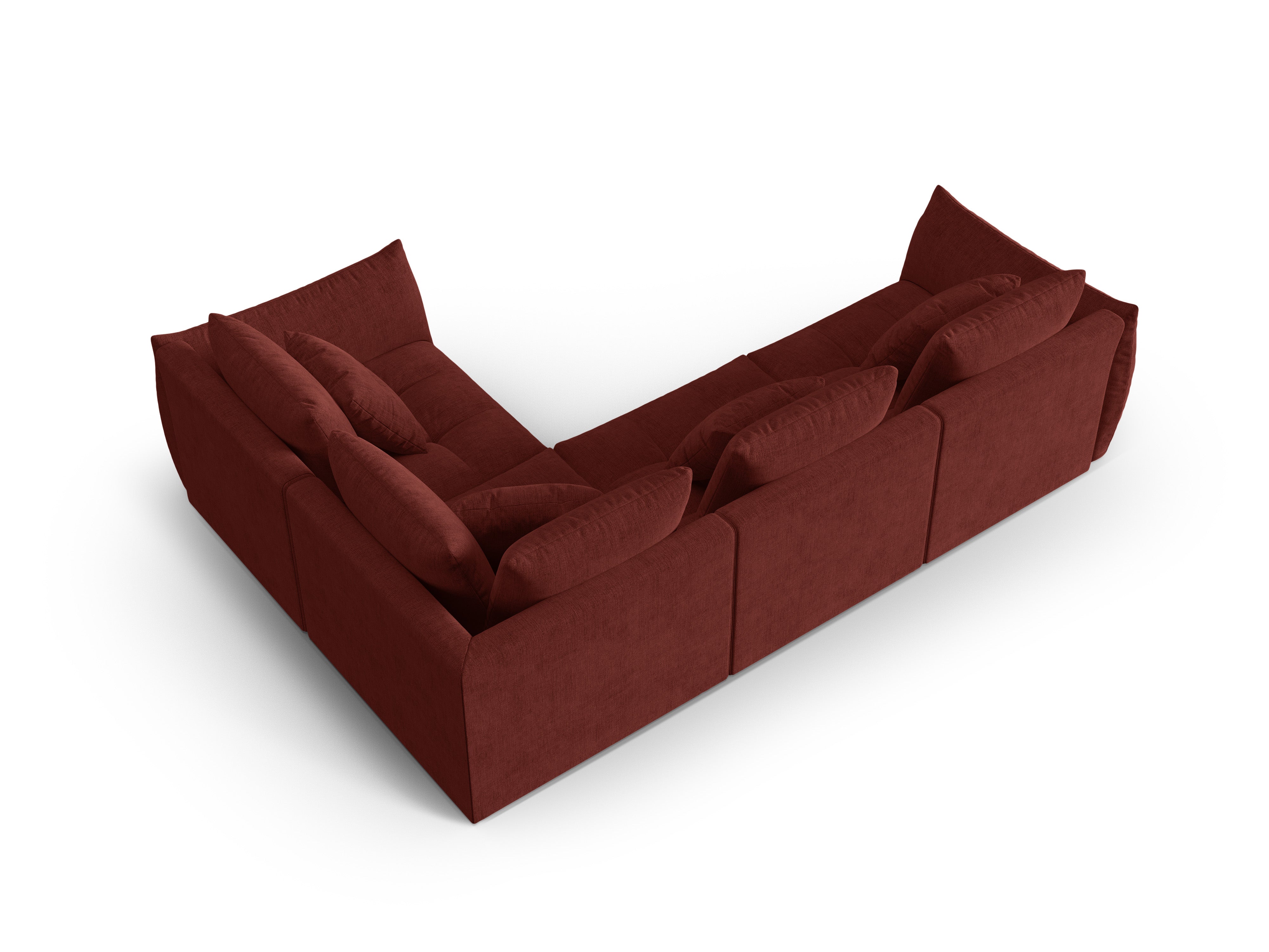 Modularer rechter Ecksofa, "Bloom", 3 Sitze, rot, 316x216x95
In Europa gemacht