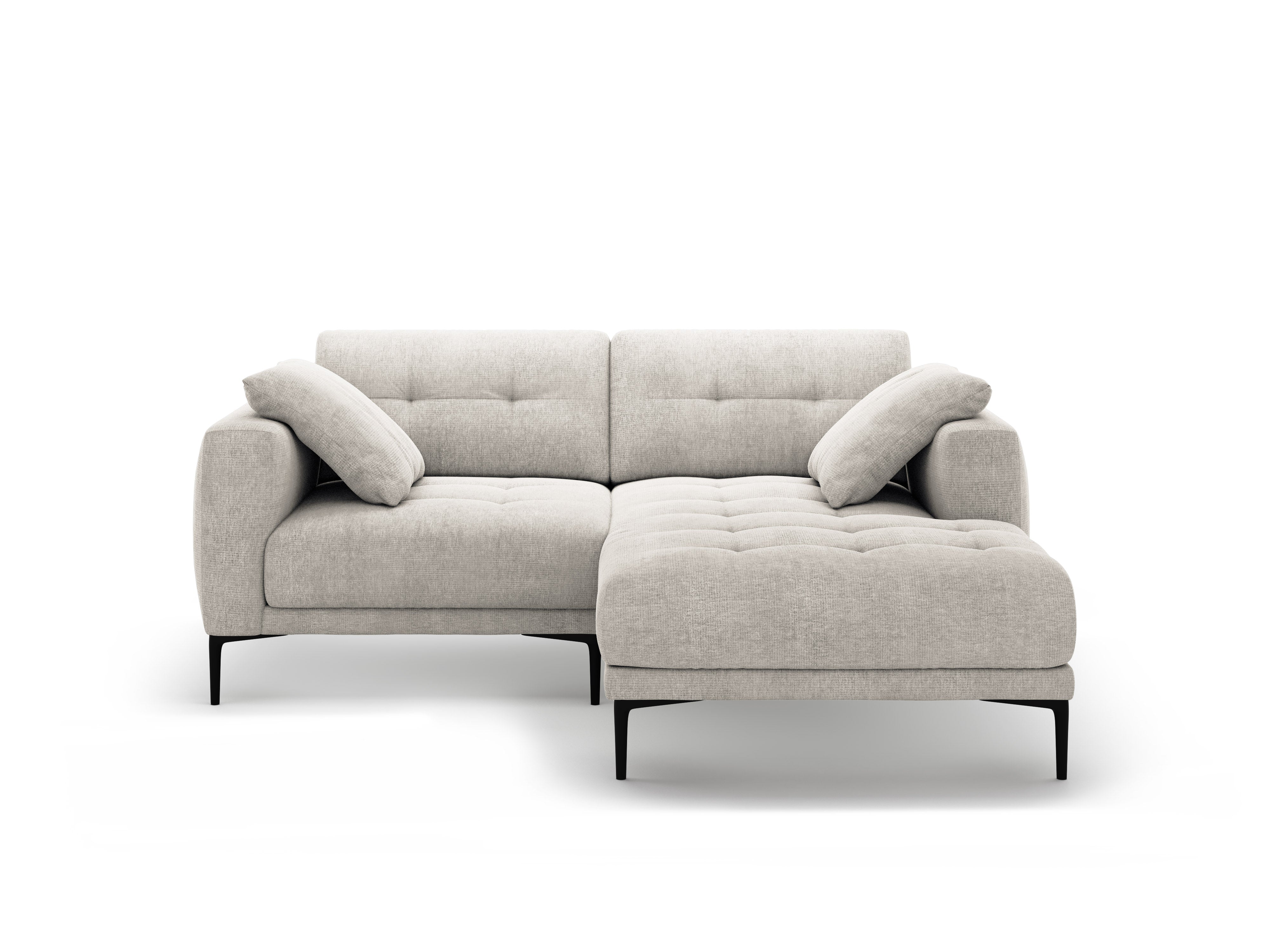 Right-facing corner sofa BEMY beige chenille