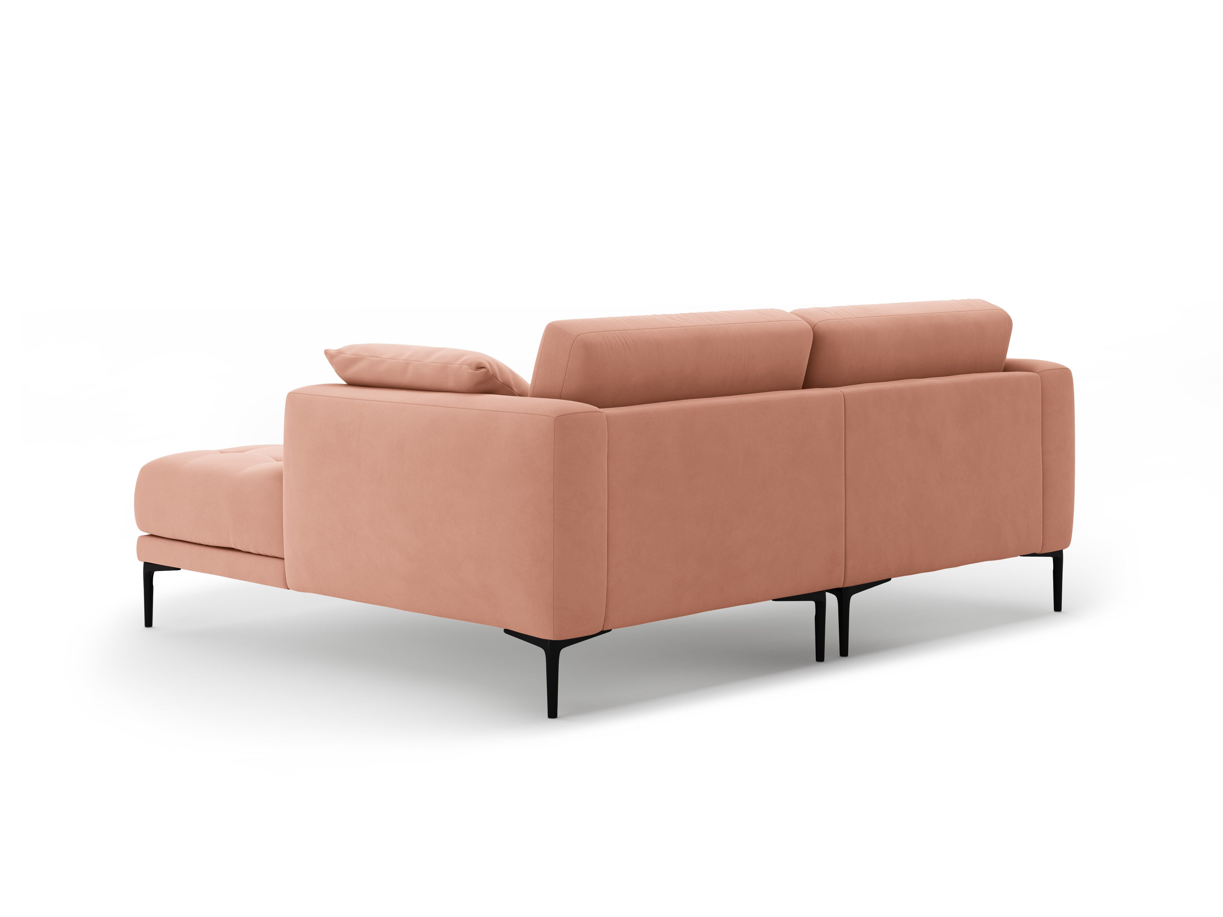 Right-facing velvet corner sofa BEMY pink