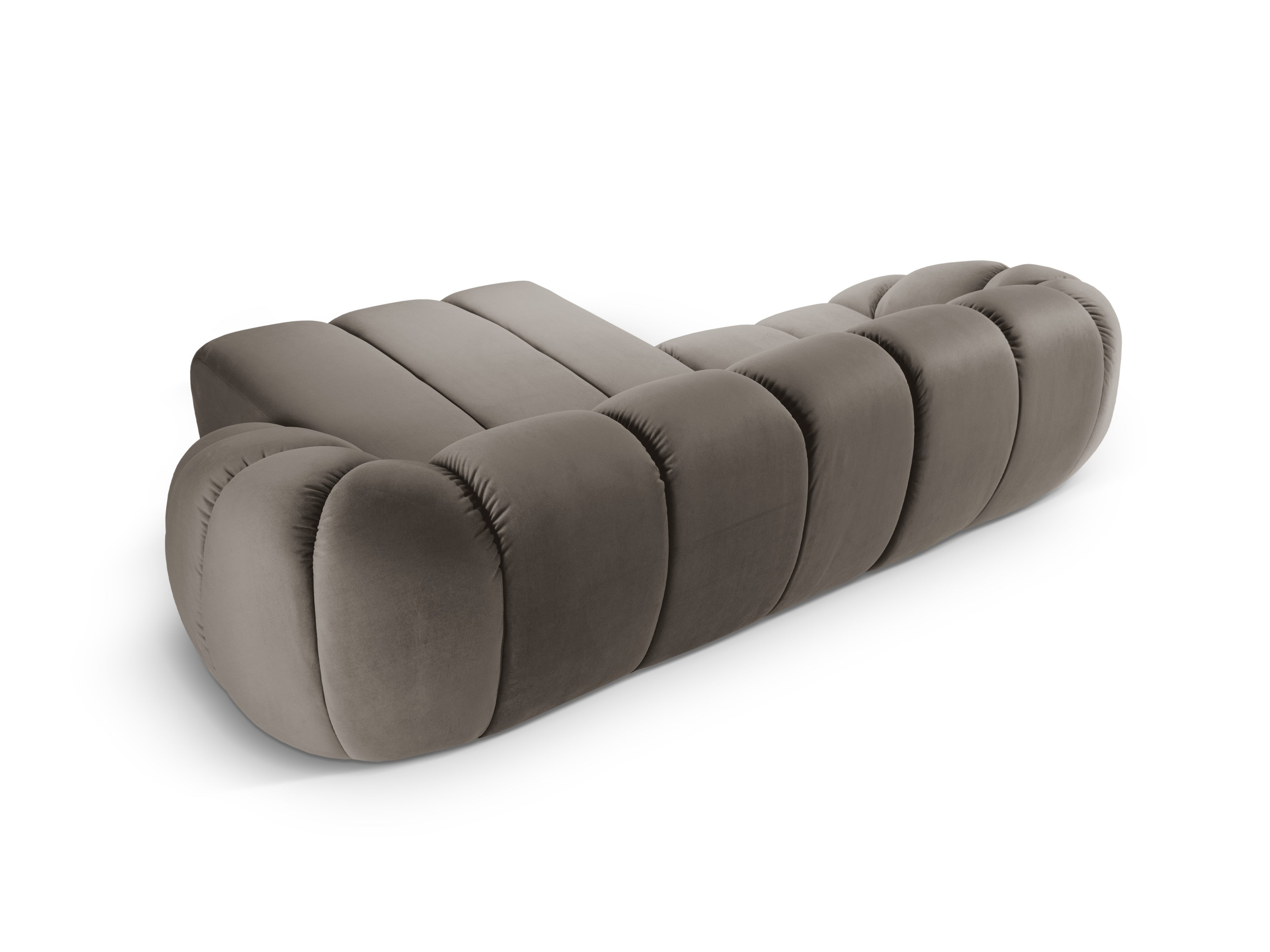 Velvet Right Corner Sofa, "Diana", 3 Sitze, Graubraun, 294x182x72
In Europa gemacht