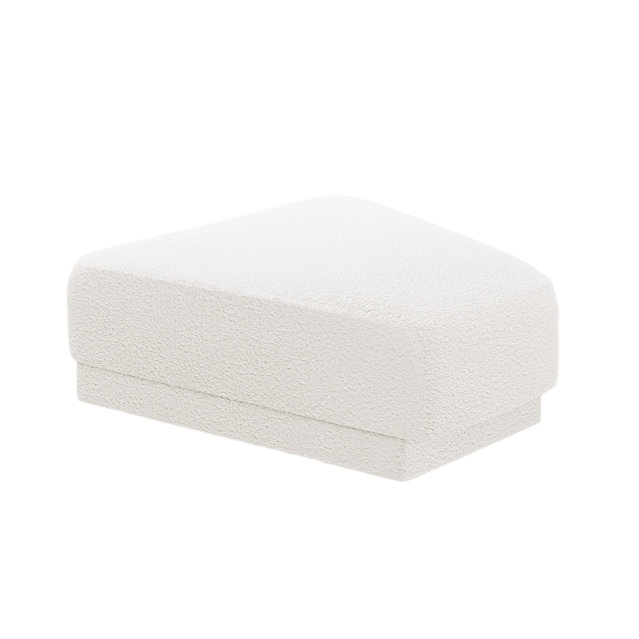 MILEY White Boucle Pouf