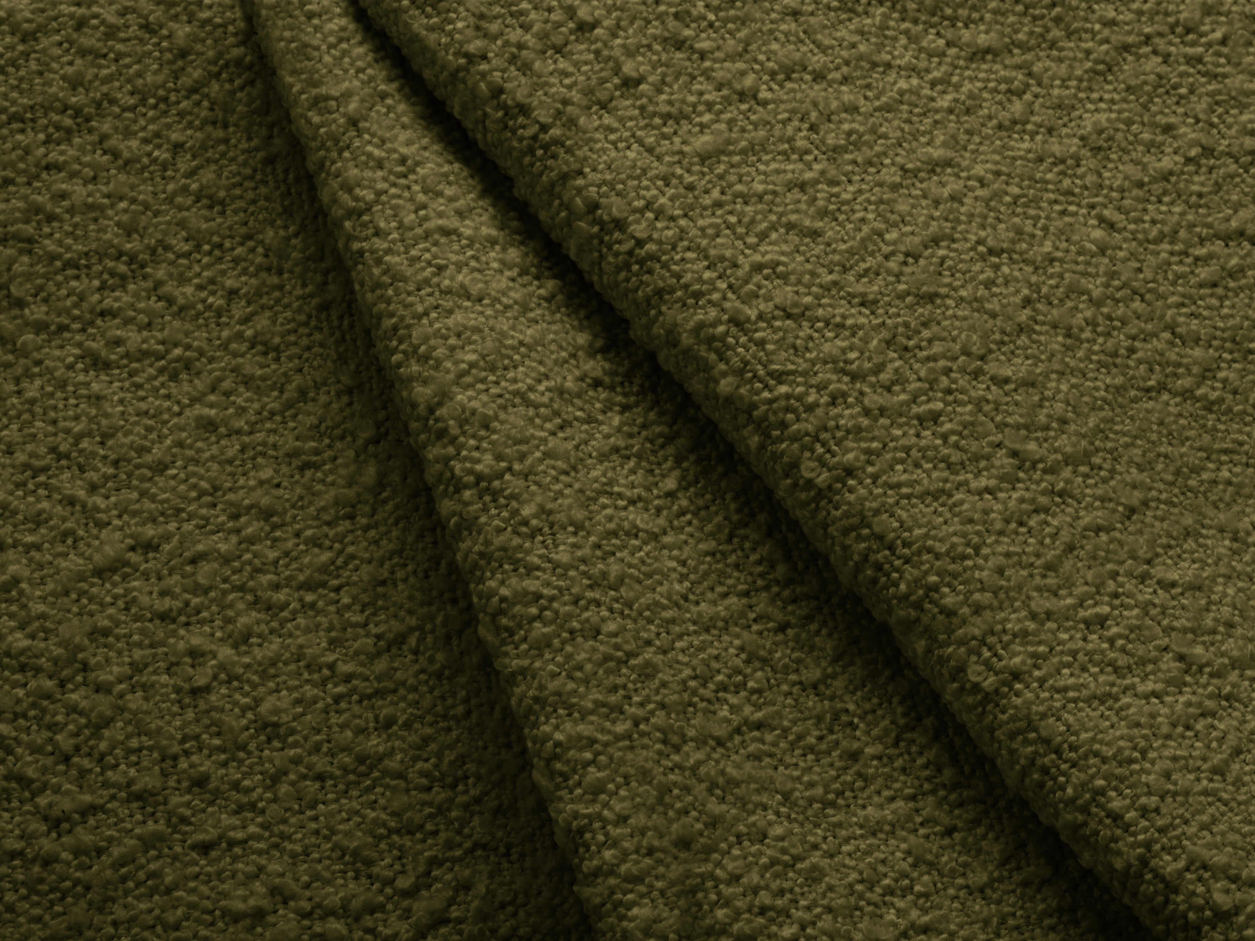 Modulares Sofa links mit Tisch für 4 Personen MILEY grün Boucle