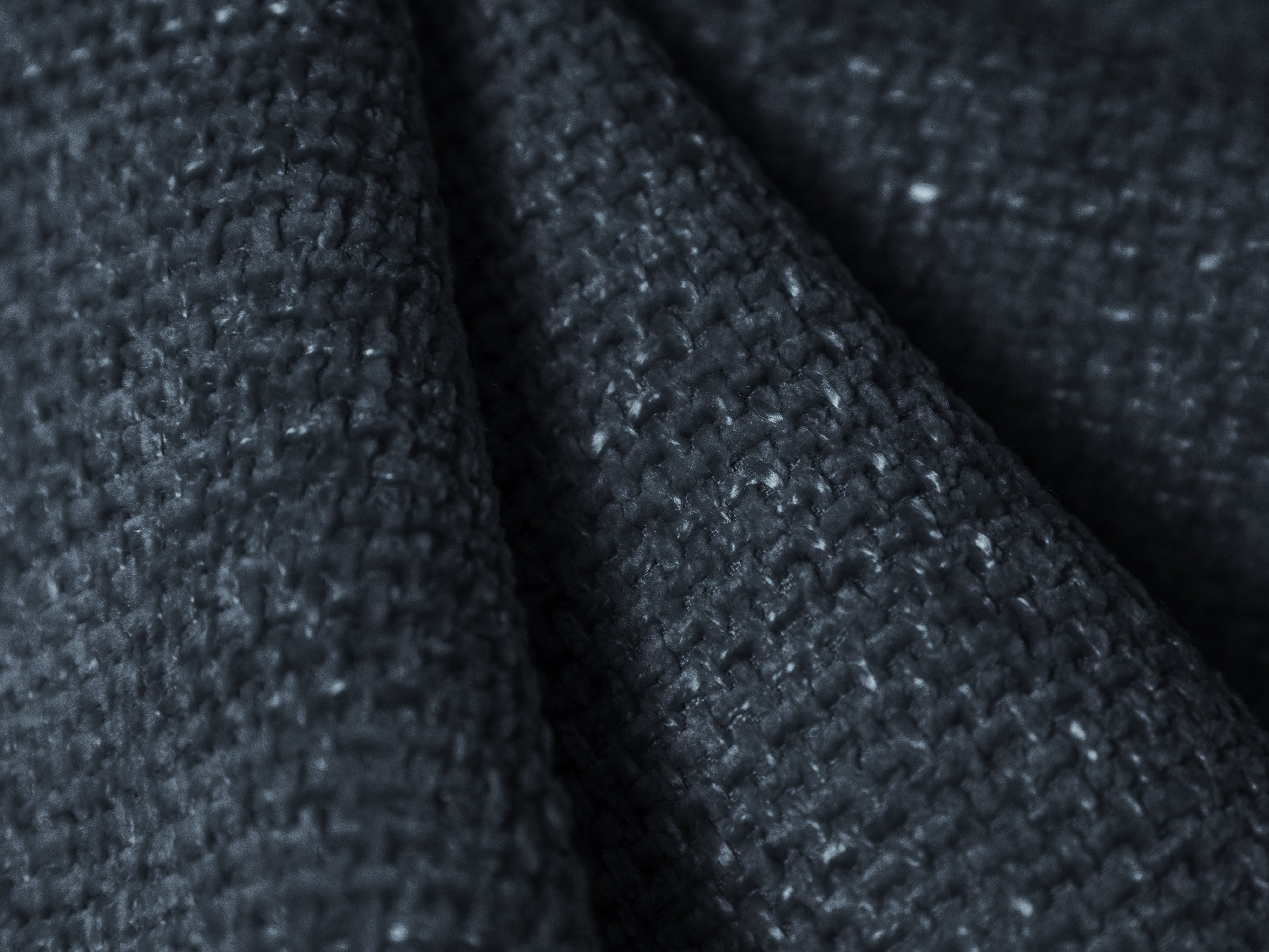 Modulares Sofa links mit Tisch für 5 Personen MILEY königsblau schimmerndes Chenille