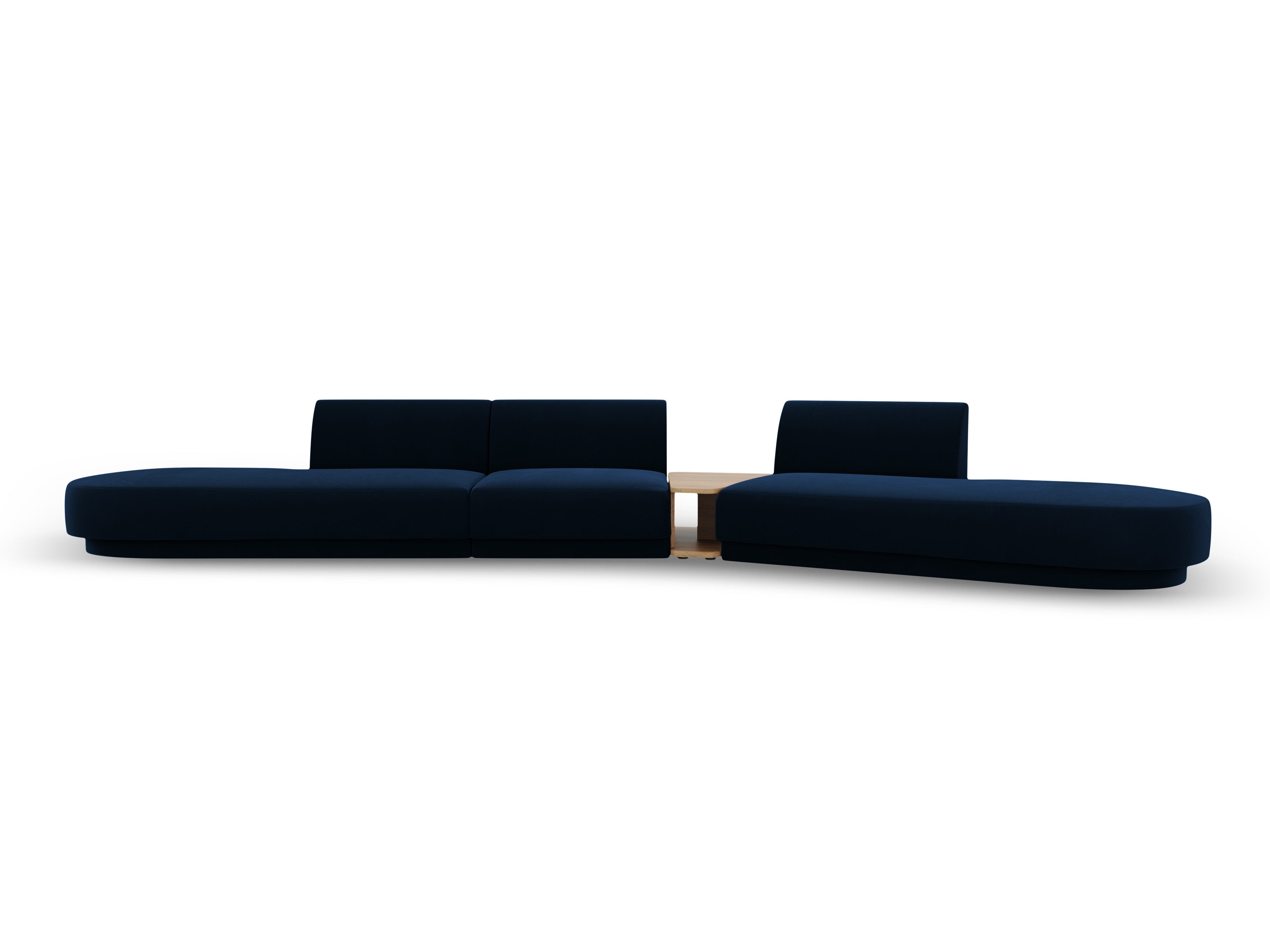 Modulares Sofa mit Tisch, 5-Sitzer, samtig, MILEY, königsblau