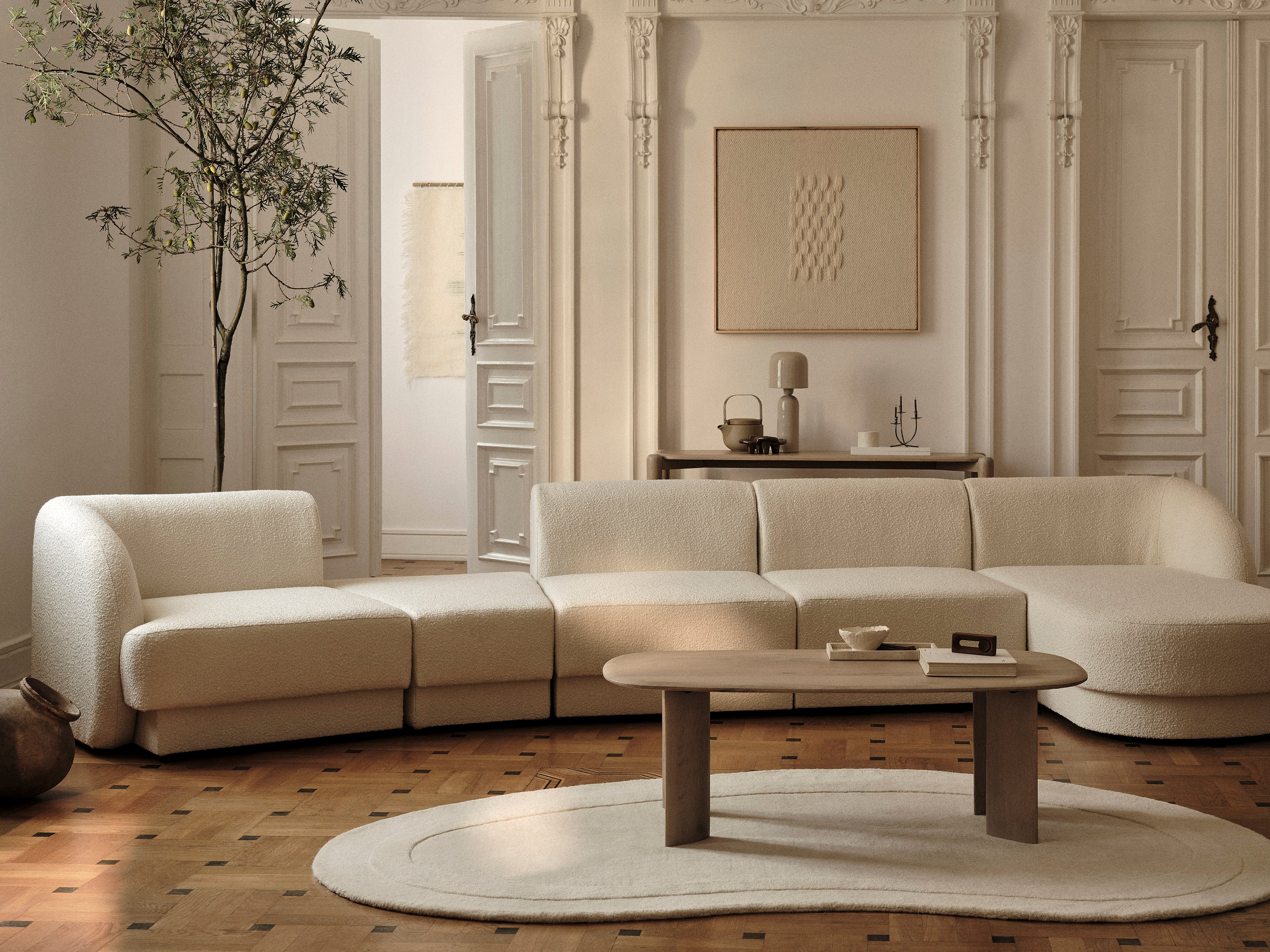 Modulares Samt-Ecksofa linksseitig für 7 Personen MILEY in königsblau