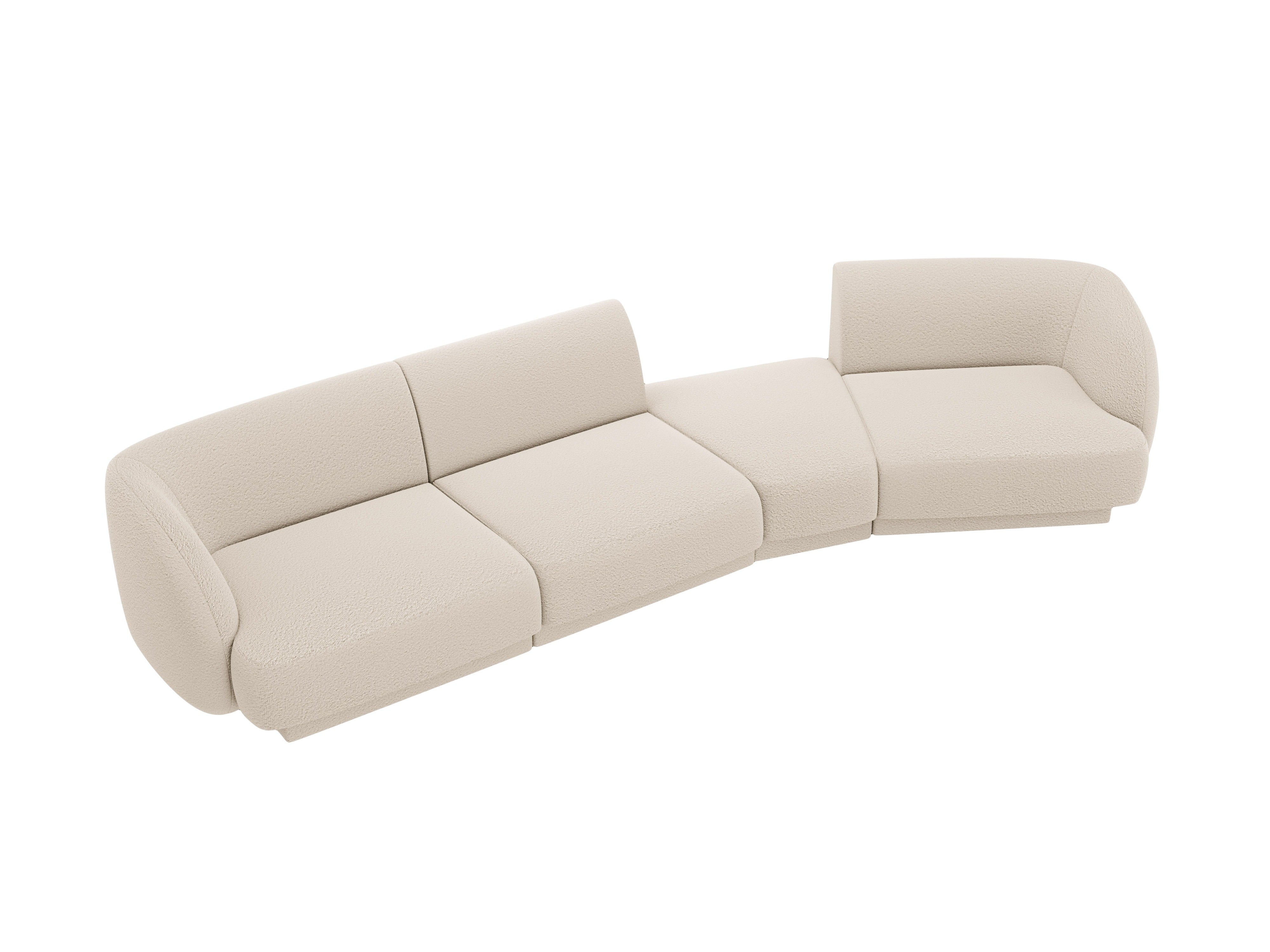 Modular Sofa rechtsseitig 6-sitzig MILEY beige Boucle