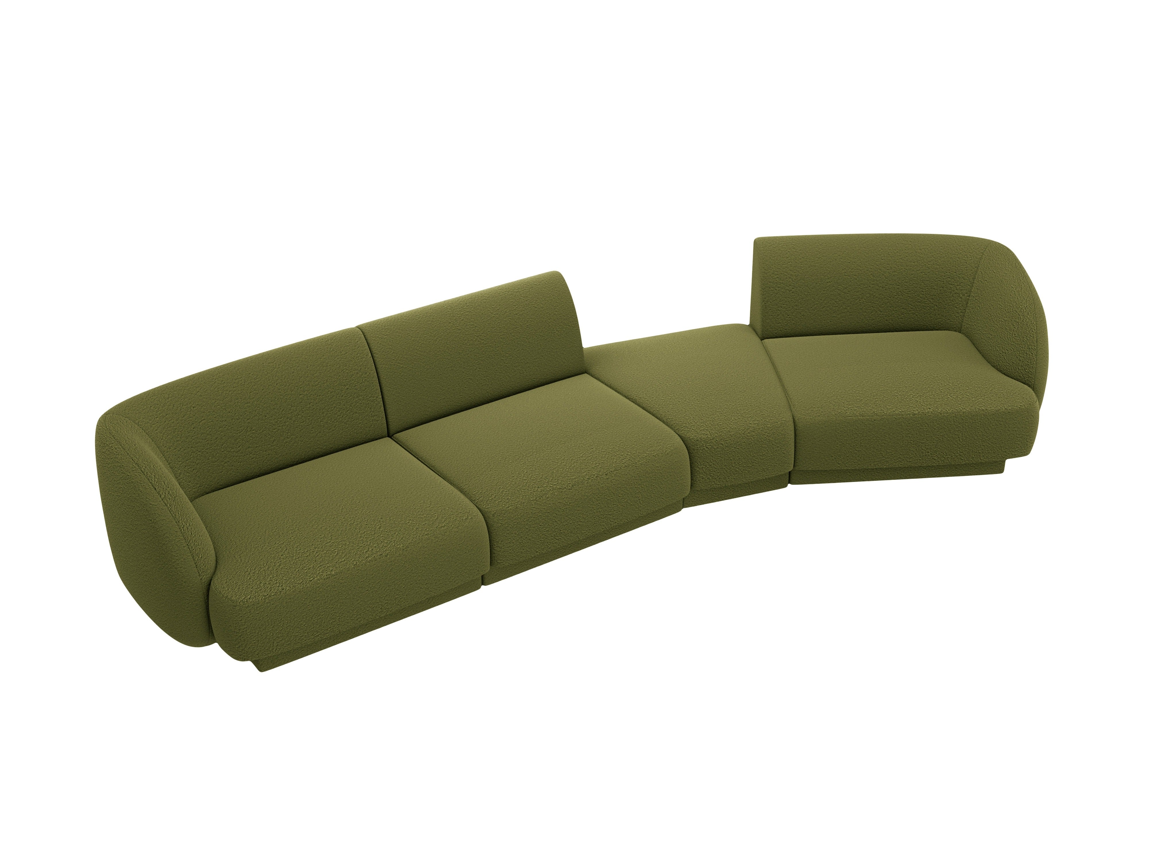 Modularsofa rechtsseitig für 6 Personen MILEY grün Boucle