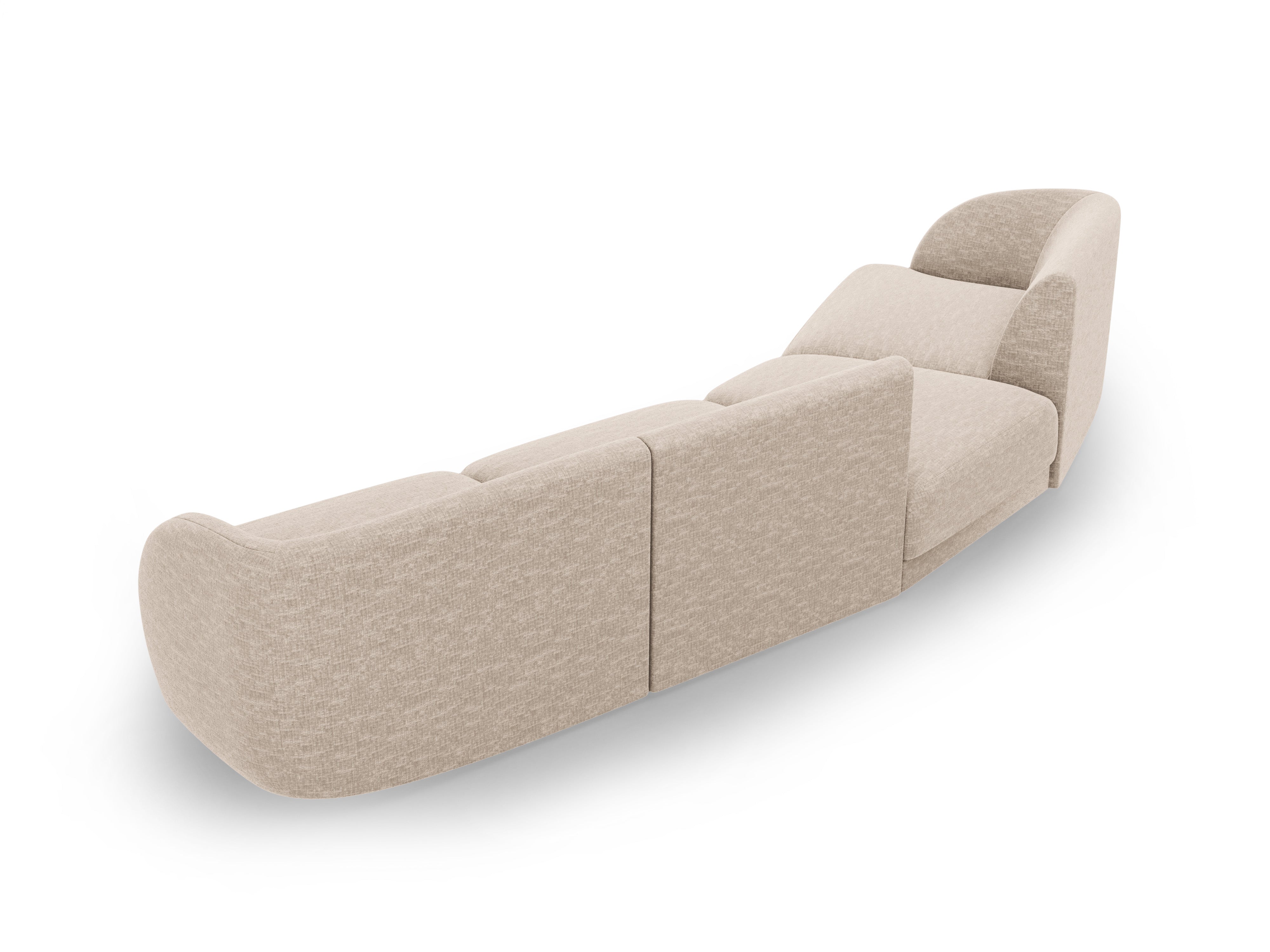 Modulares Sofa linksseitig für 6 Personen MILEY beige schimmernder Chenille