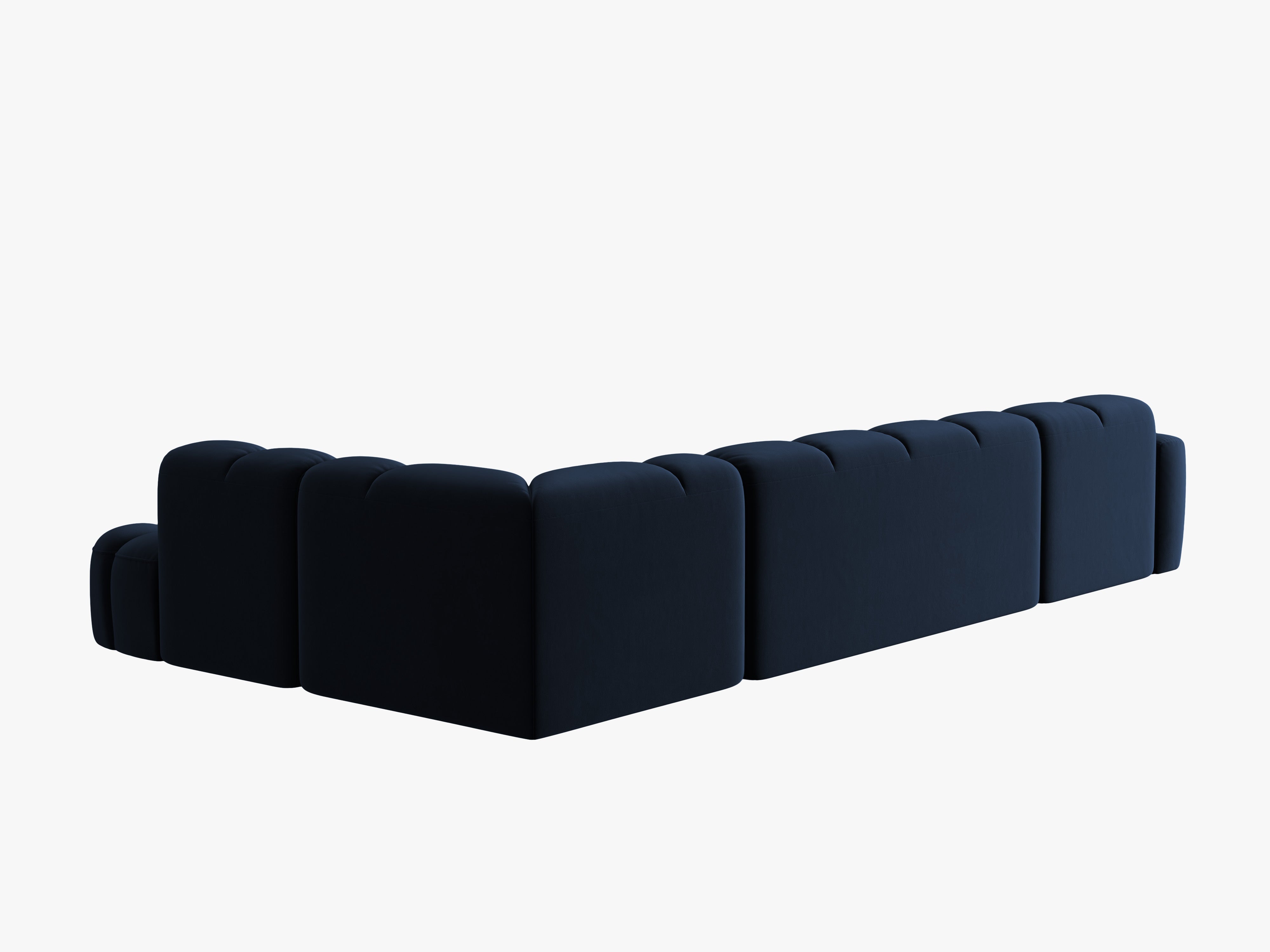 Samt-Ecksofa mit Panoramafunktion rechts LISA in königsblau