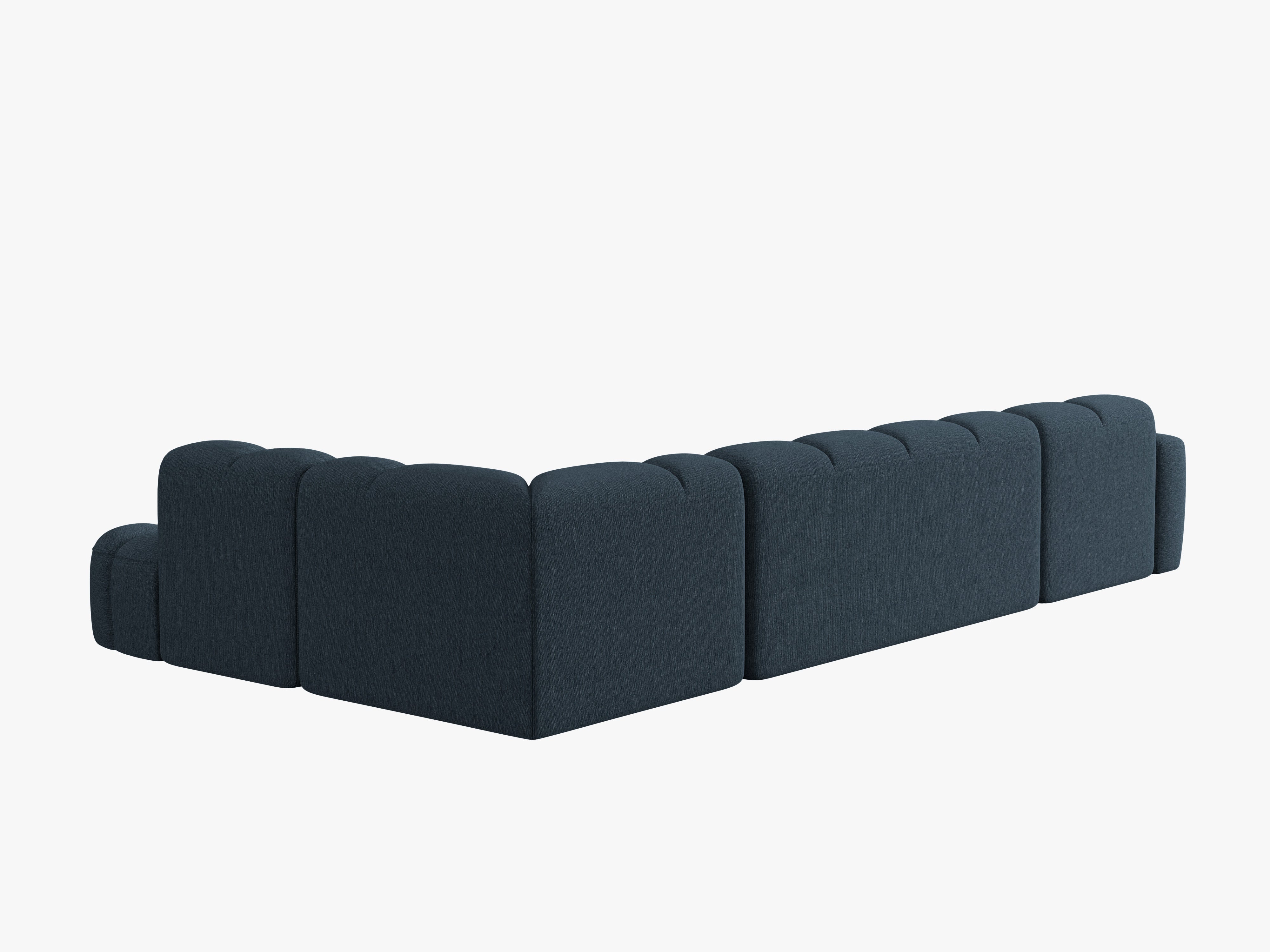 Panoramarechtschwenksofa LISA dunkelblaues Chenille