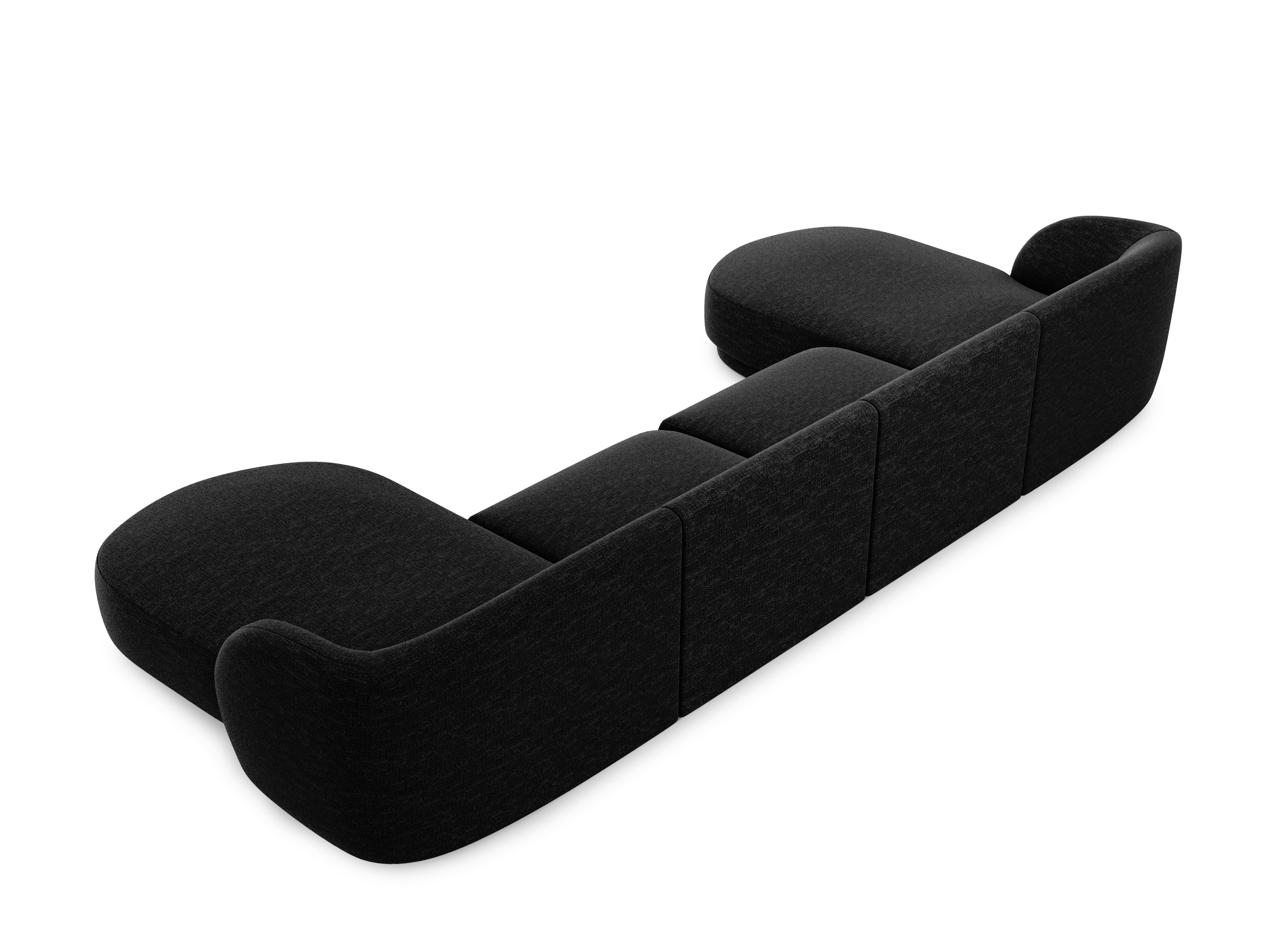 U-förmiger Ecksofa MILEY schwarzer Chenille