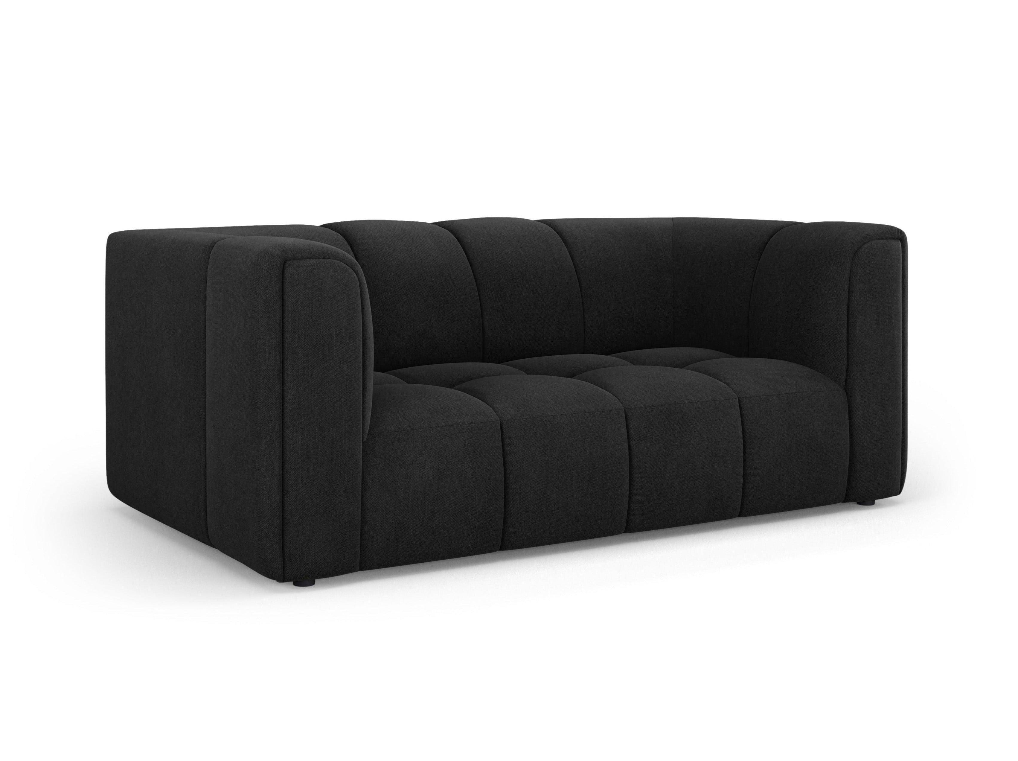 2-seater sofa FRANCESCA black chenille Milo Casa Eye on Design