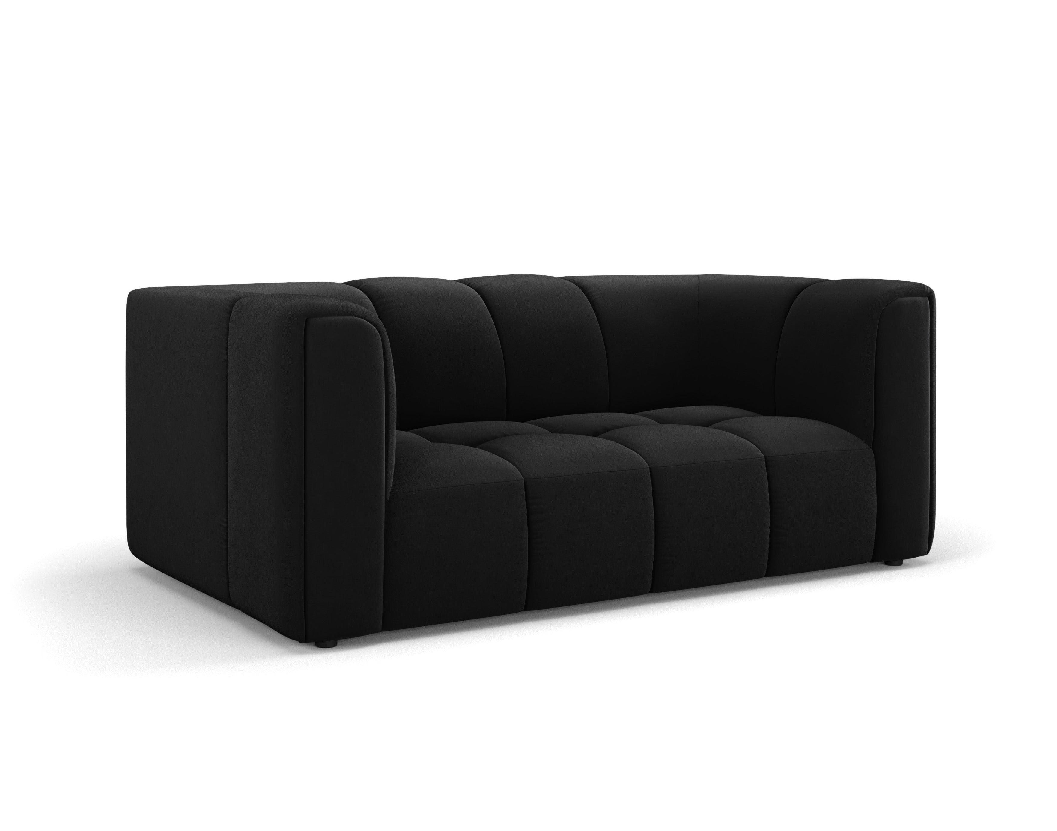 Velvet 2-seater sofa FRANCESCA black Milo Casa Eye on Design