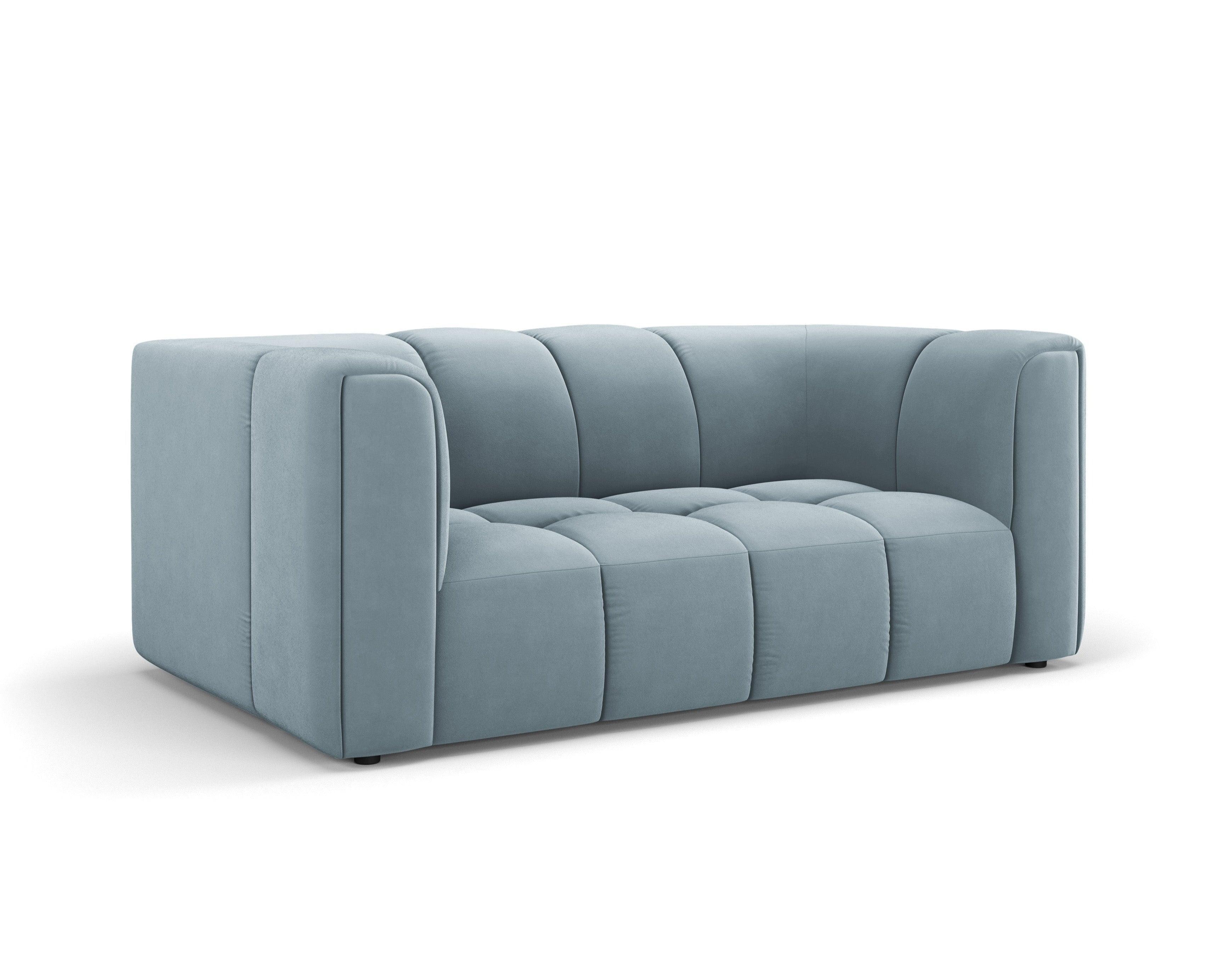 Velvet 2-seater sofa FRANCESCA light blue Milo Casa Eye on Design