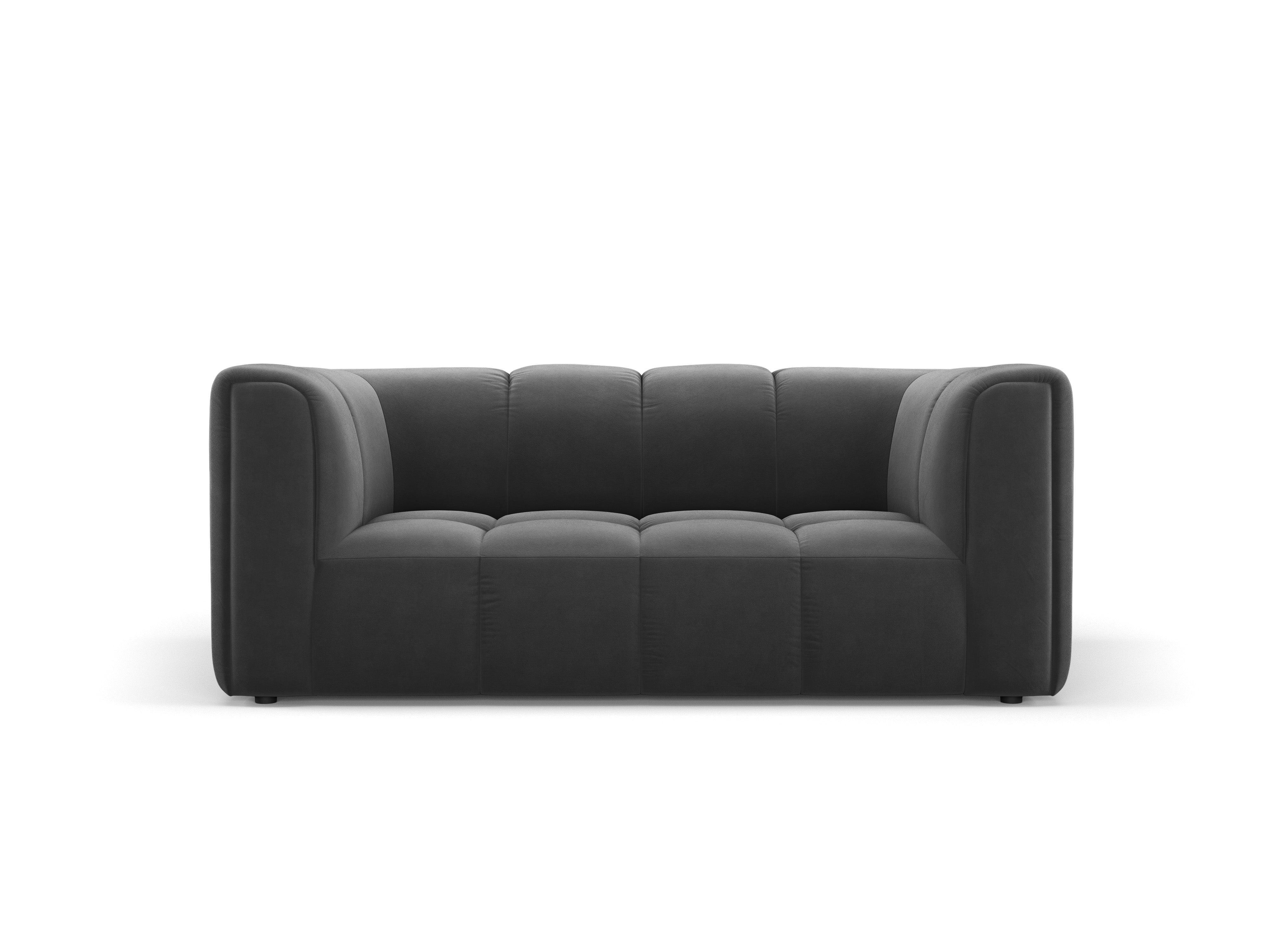 Velvet 2-seater sofa FRANCESCA grey Milo Casa Eye on Design