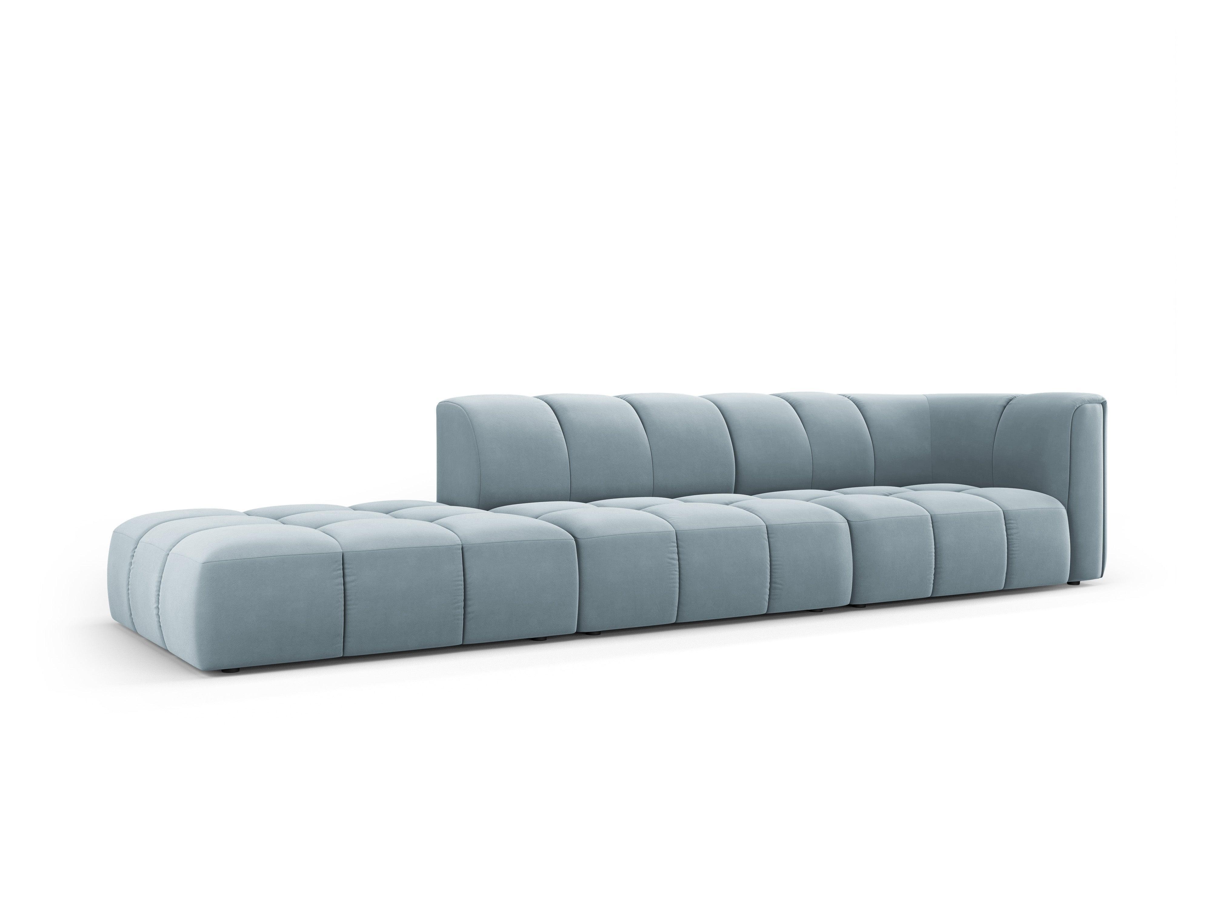 Sofa velvet left FRANCESCA light blue Milo Casa Eye on Design