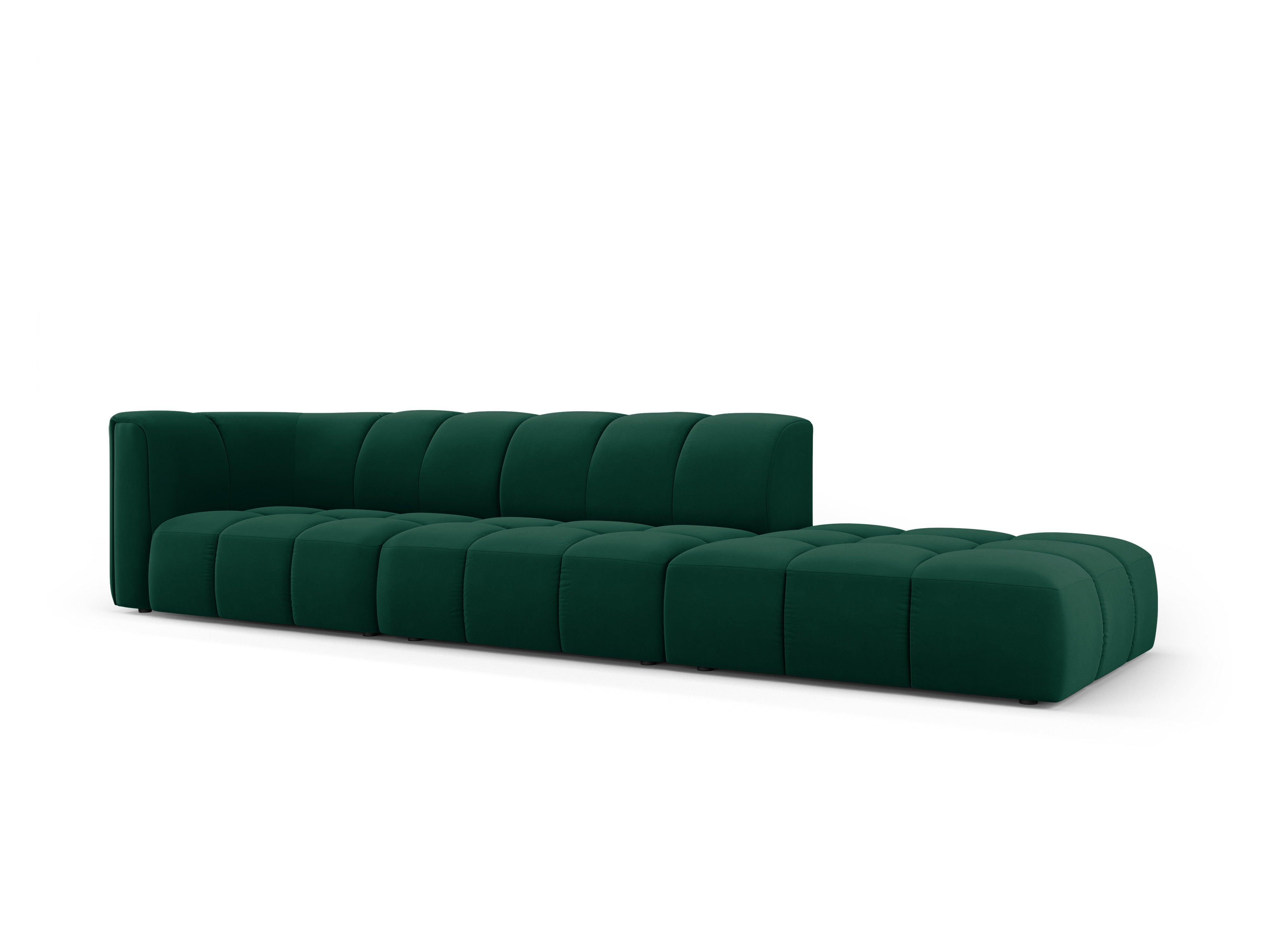 Velvet sofa right side FRANCESCA bottle green Milo Casa Eye on Design