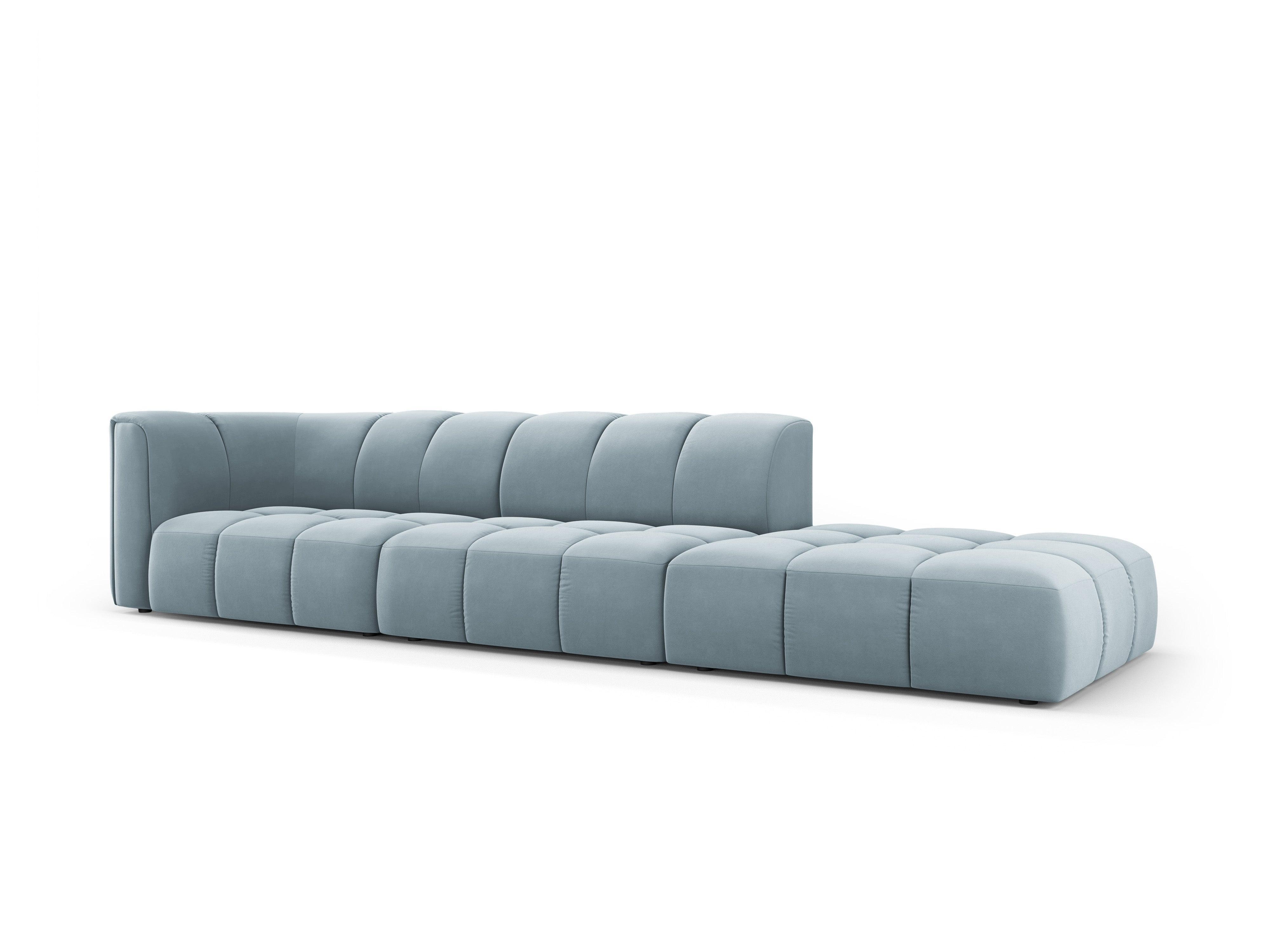 Velvet sofa right side FRANCESCA light blue Milo Casa Eye on Design