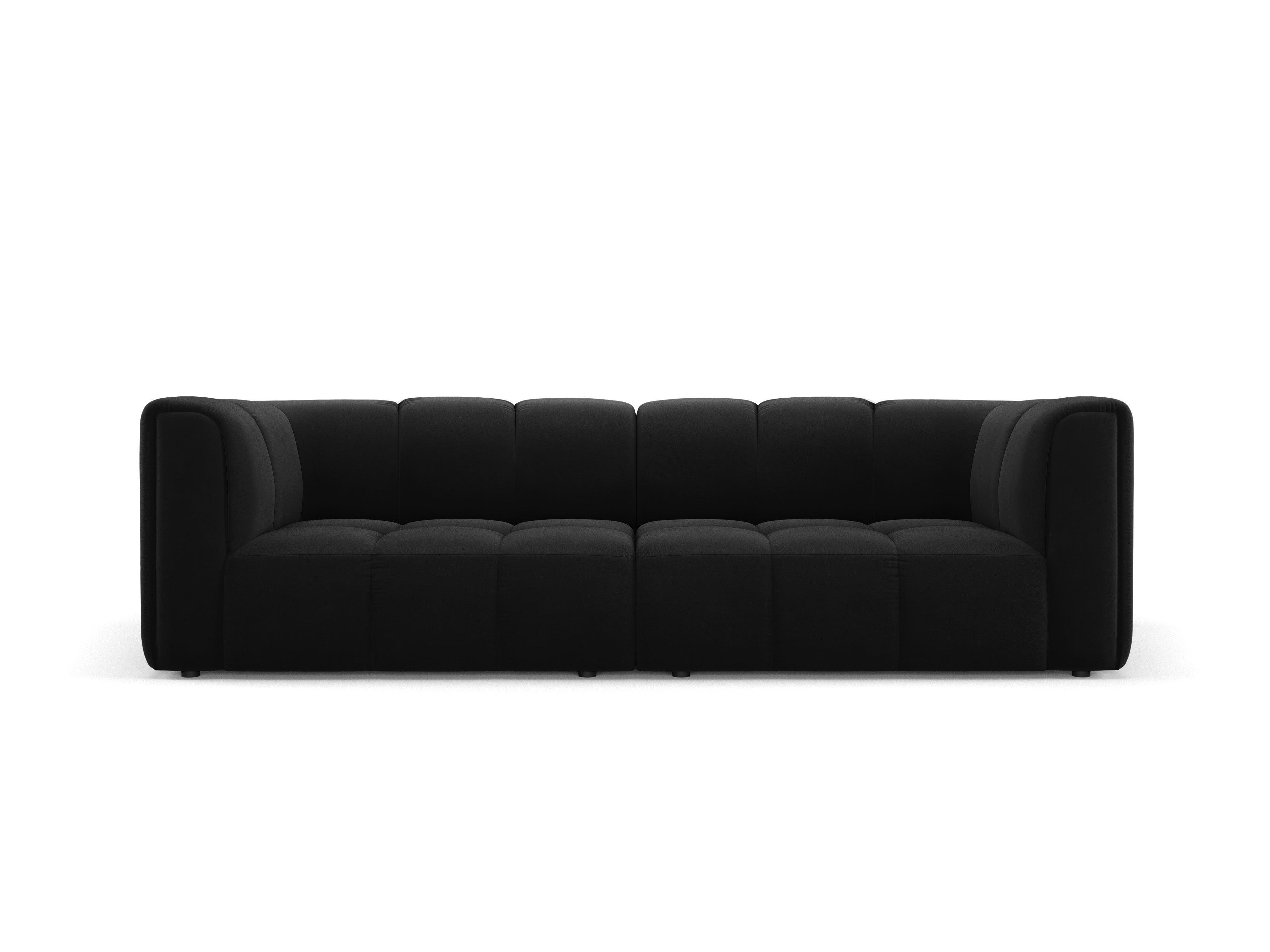 Velvet 3 seater sofa FRANCESCA black Milo Casa Eye on Design