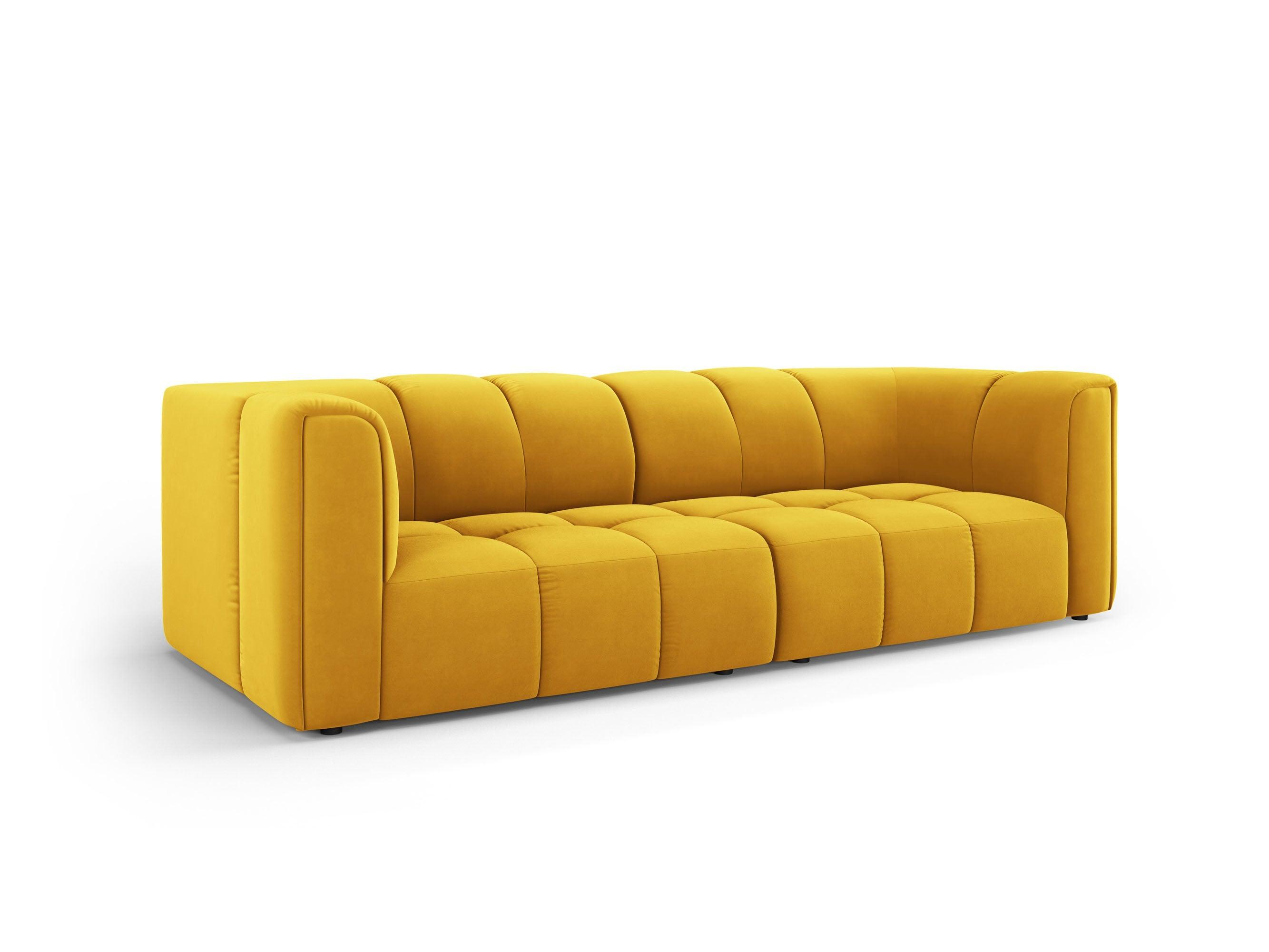 Velvet 3-seater sofa FRANCESCA yellow Milo Casa Eye on Design