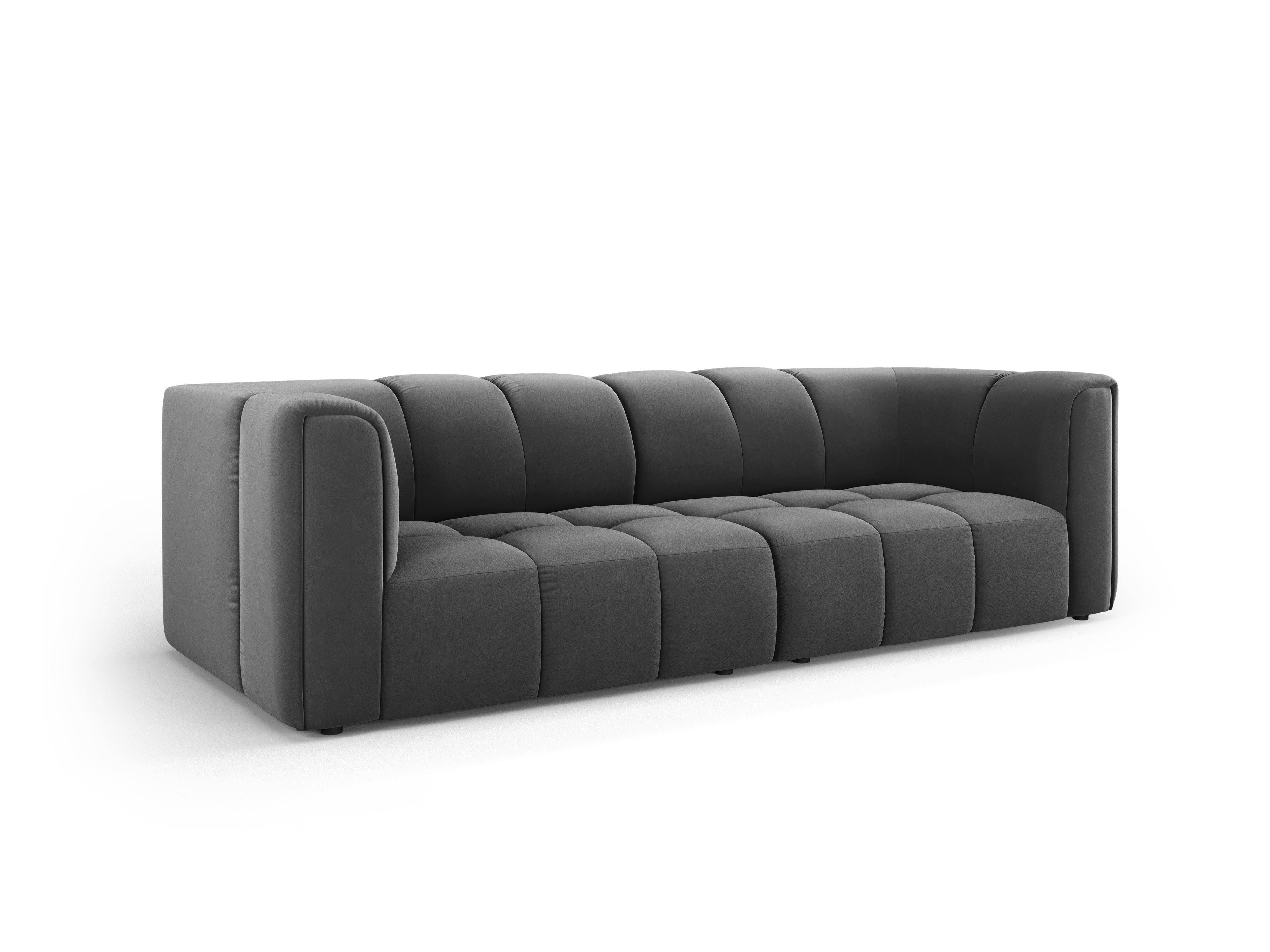 Velvet 3 seater sofa FRANCESCA grey Milo Casa Eye on Design