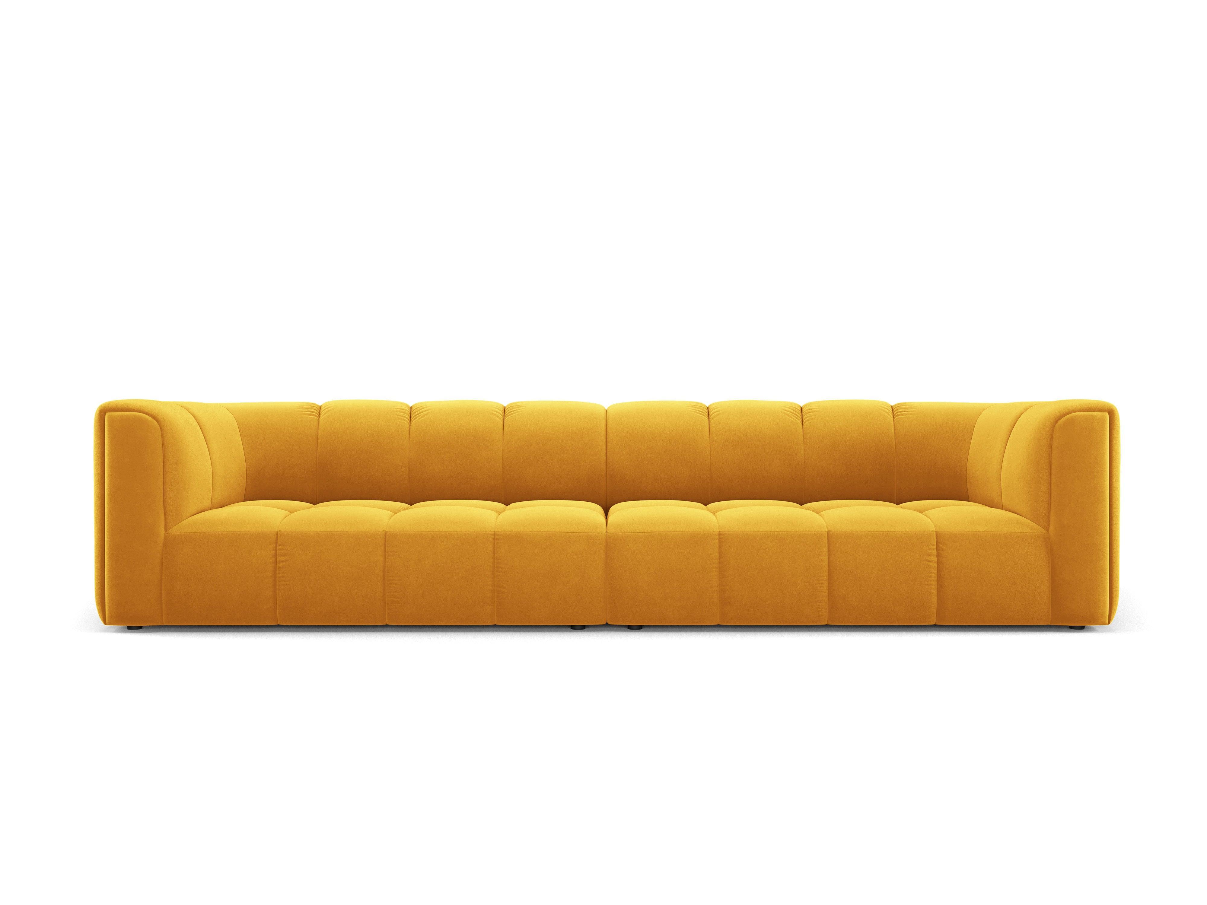 Velvet 4-seater sofa FRANCESCA yellow Milo Casa Eye on Design