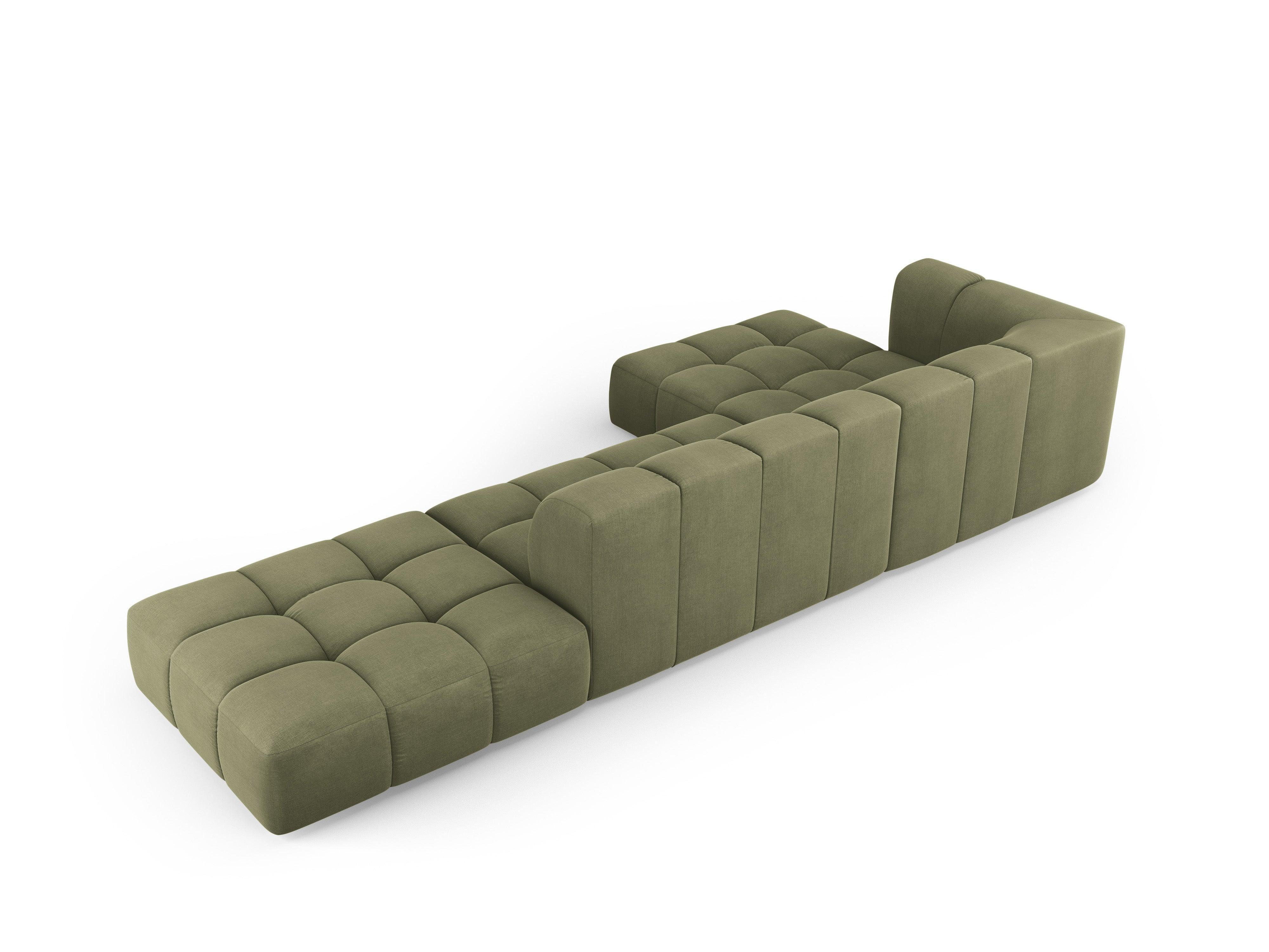 Corner sofa 5 seater left open FRANCESCA light green chenille Milo Casa Eye on Design