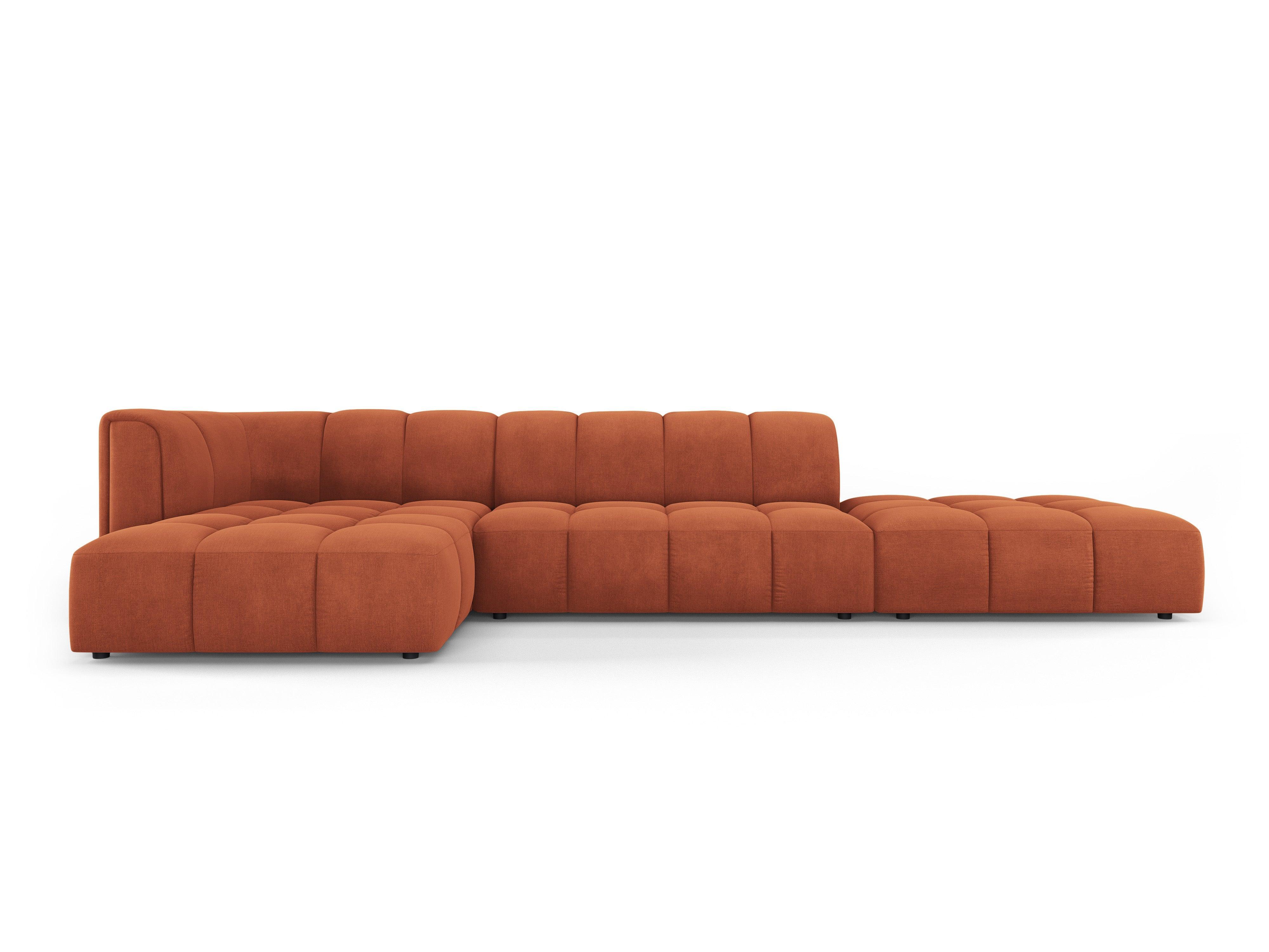 Corner sofa 5 seater left open FRANCESCA terracotta chenille Milo Casa Eye on Design