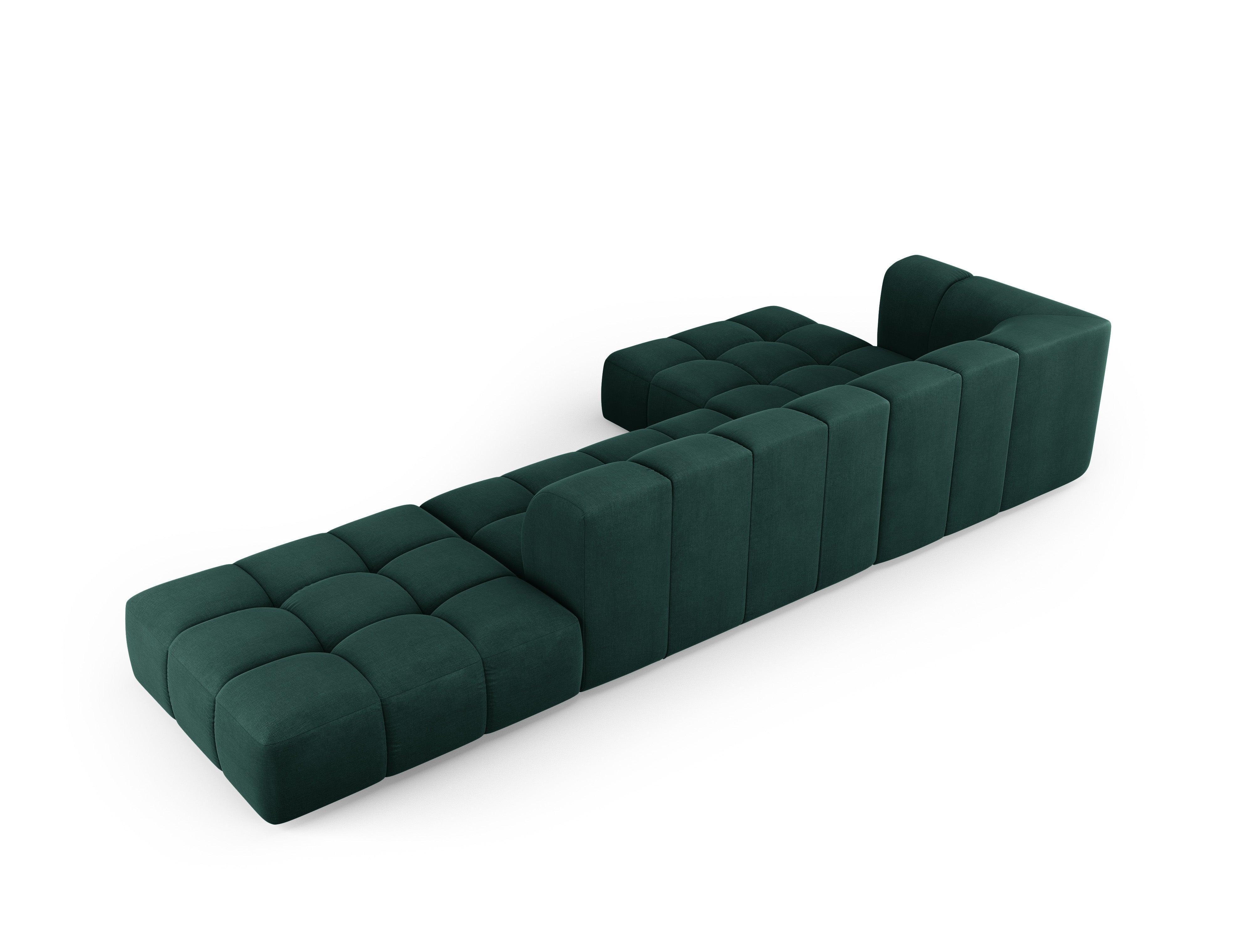 Corner sofa 5 seater left open FRANCESCA bottle green chenille Milo Casa Eye on Design