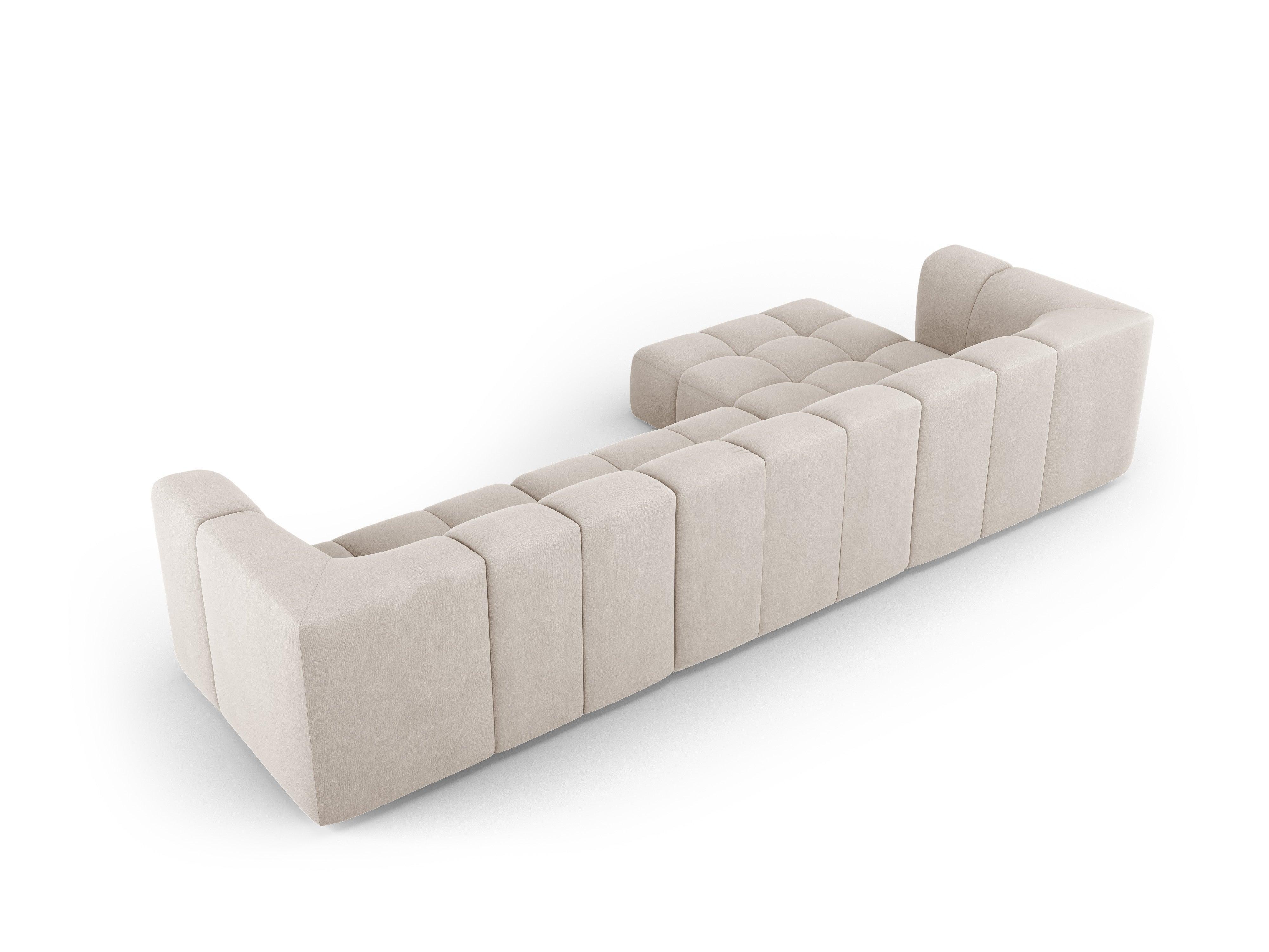 Corner sofa 5 seater left FRANCESCA beige chenille Milo Casa Eye on Design