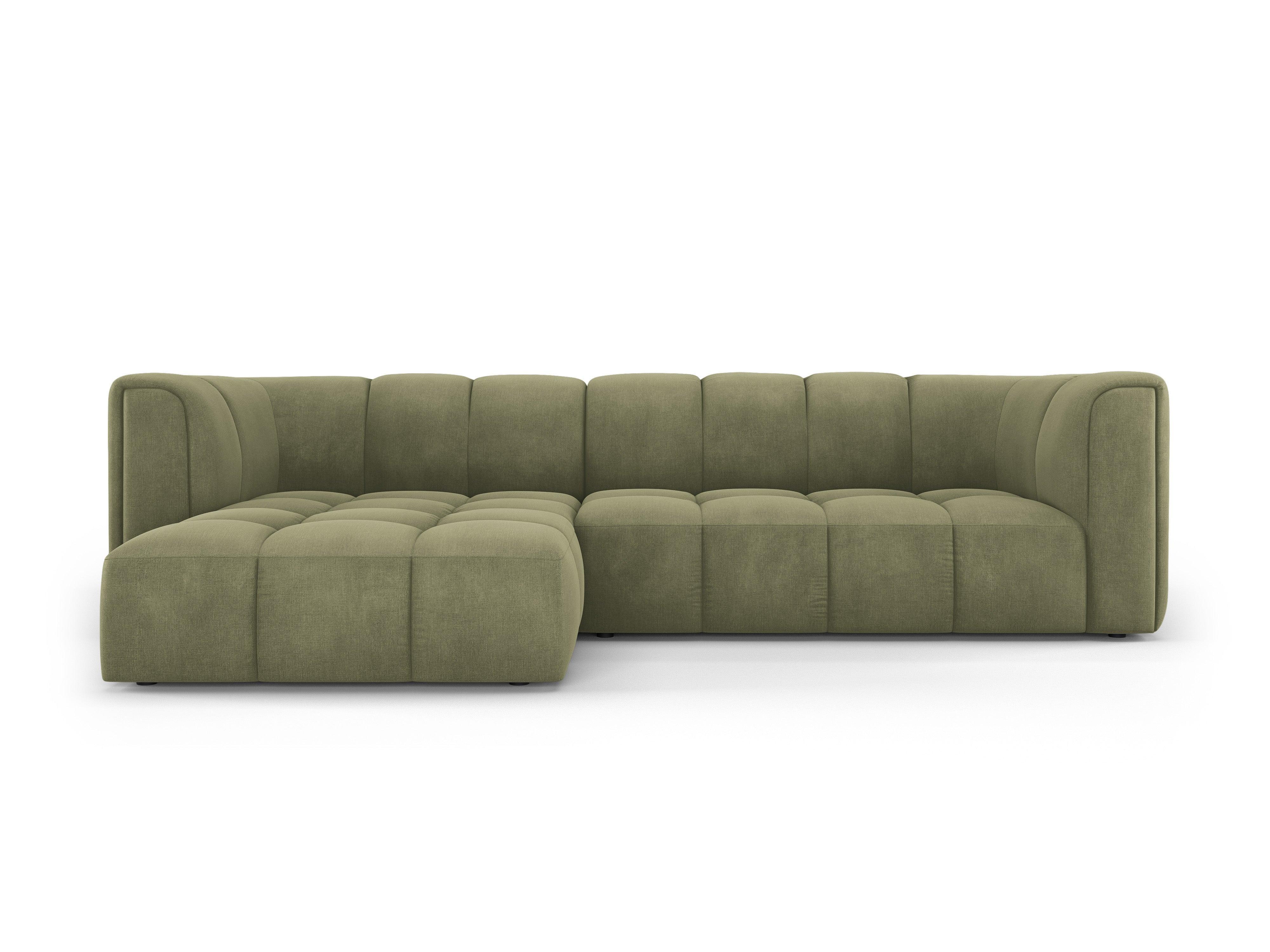 FRANCESCA 3-seater sofa bed left side light green chenille Milo Casa Eye on Design