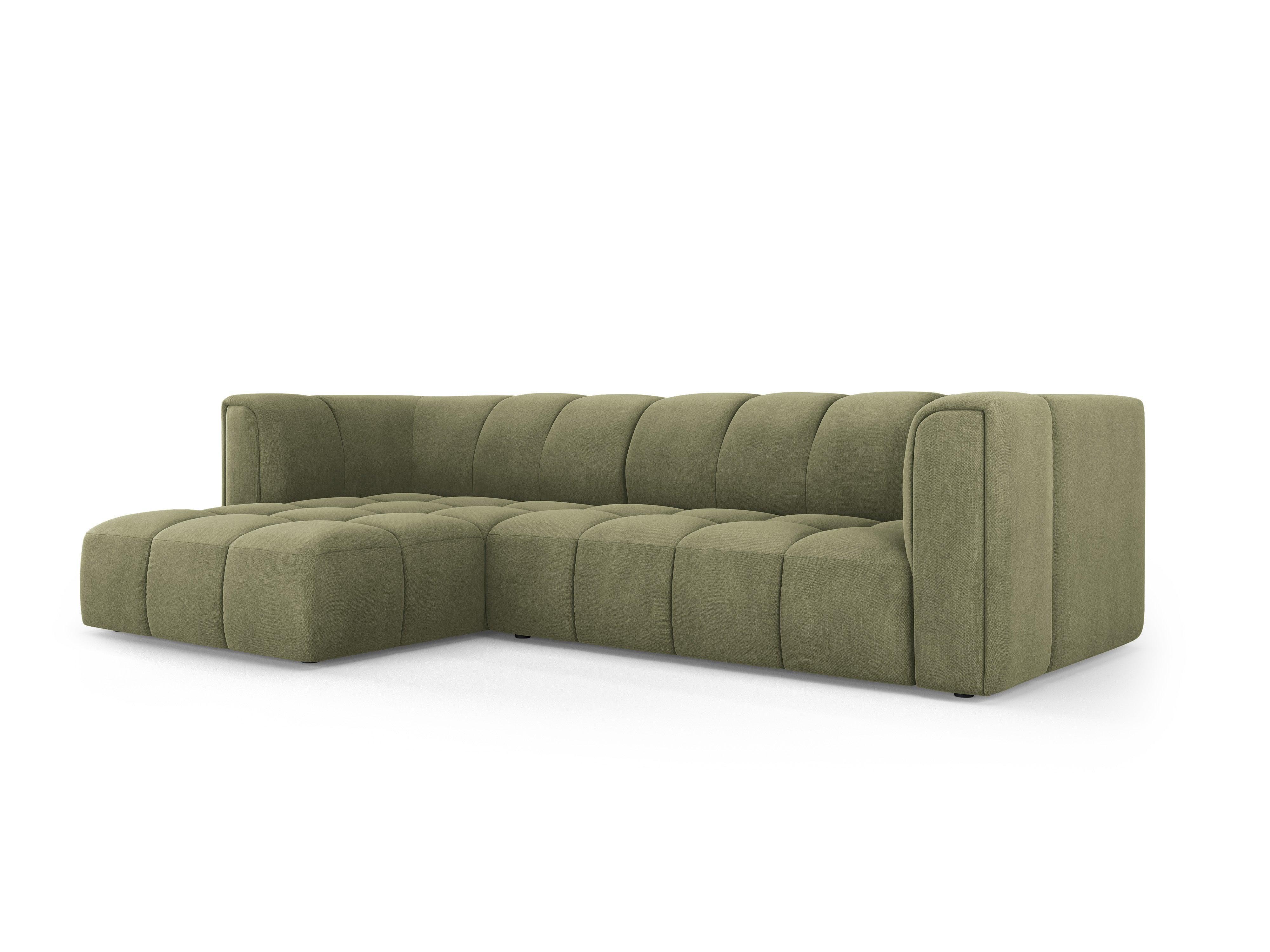 3-seater sofa bed left FRANCESCA light green chenille Milo Casa Eye on Design