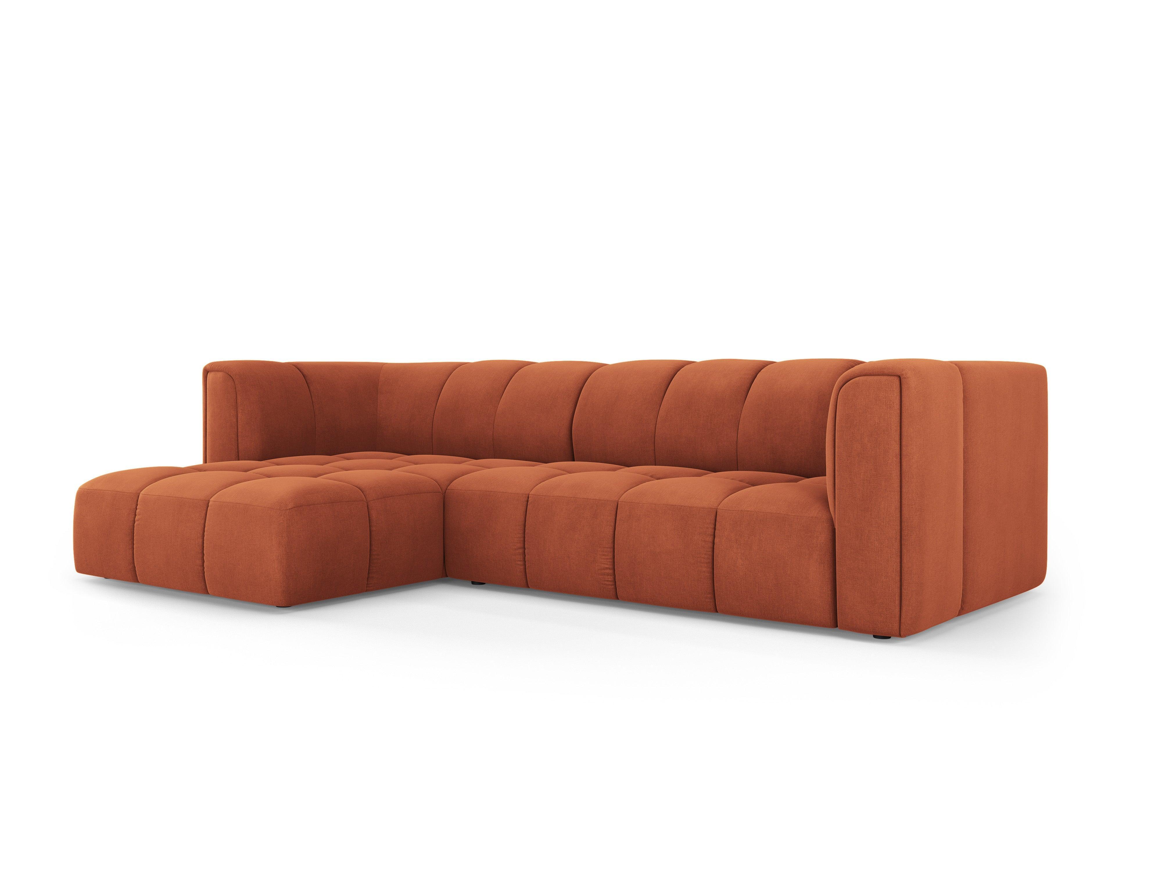 3-seater sofa bed left FRANCESCA terracotta chenille Milo Casa Eye on Design