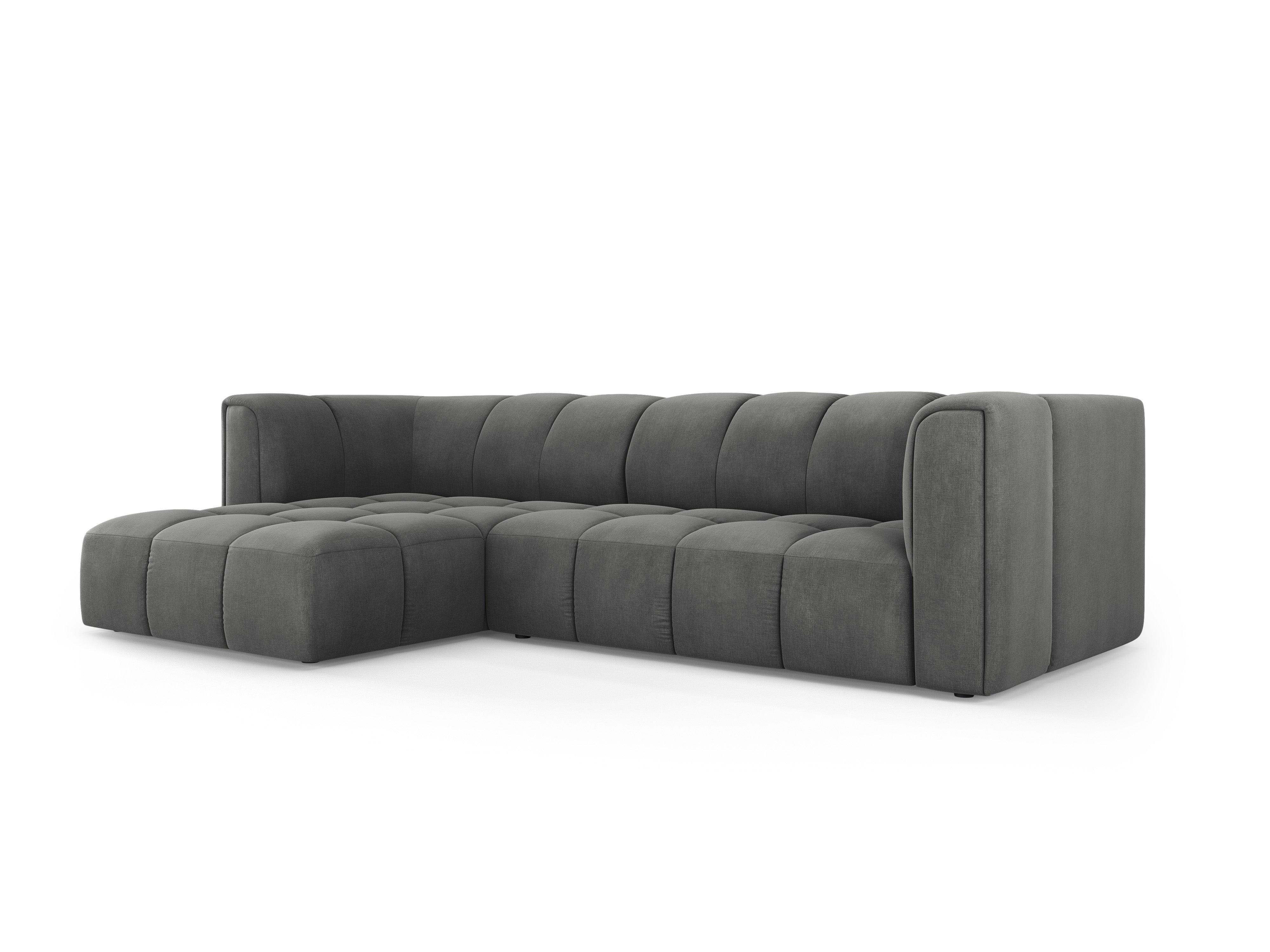 3-seater sofa bed left FRANCESCA dark grey chenille Milo Casa Eye on Design