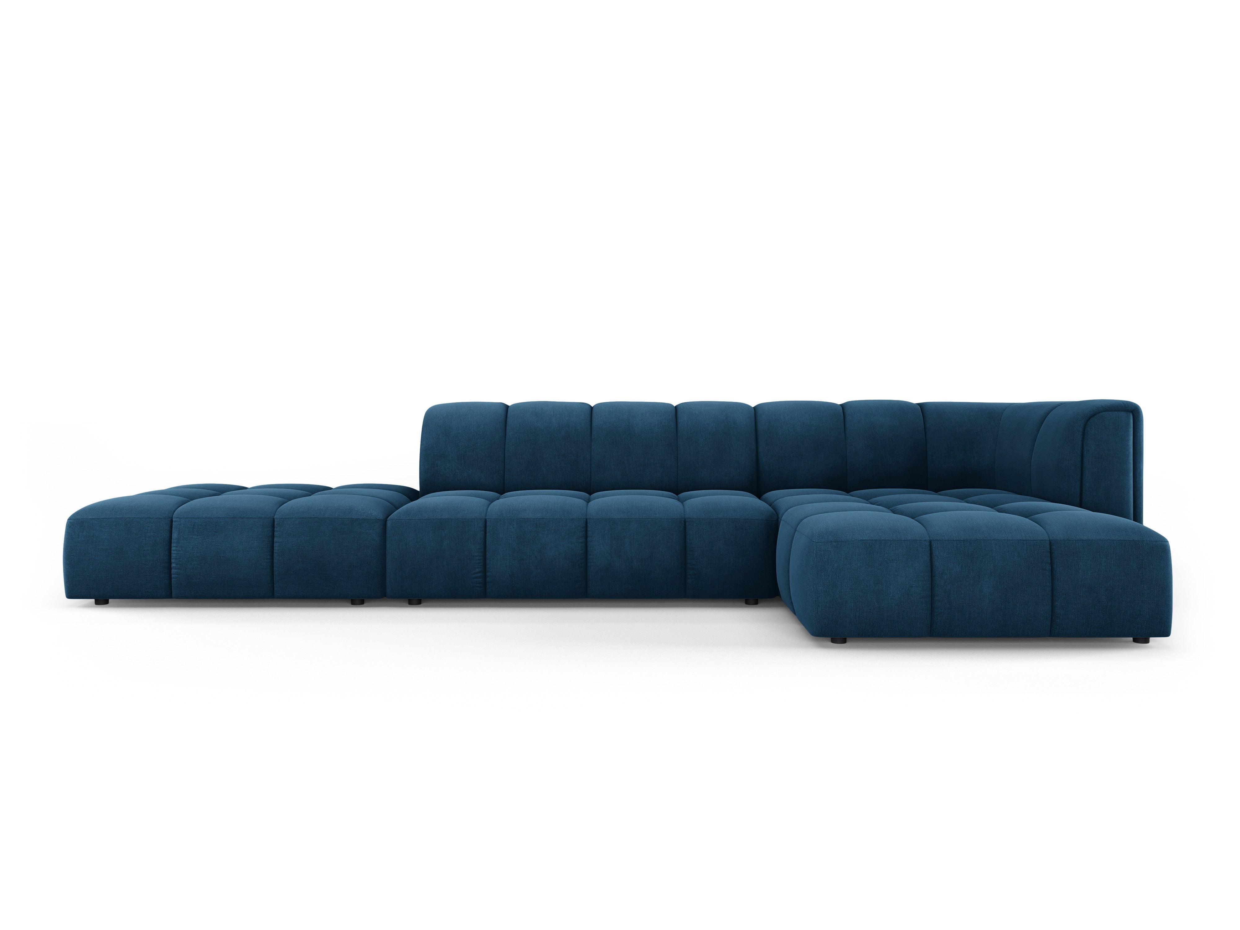 Corner sofa 5 seater right side open FRANCESCA royal blue chenille Milo Casa Eye on Design