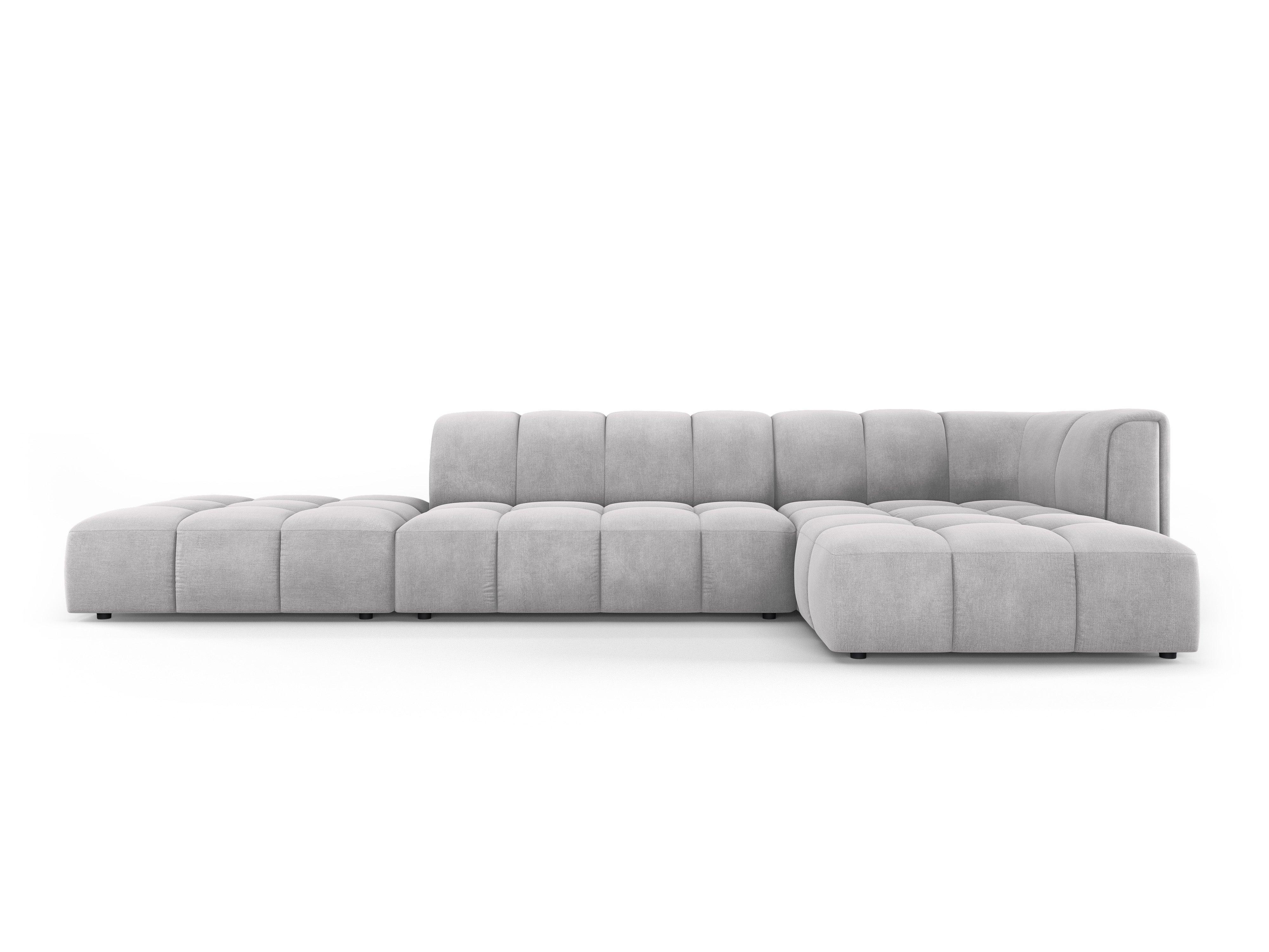 Corner sofa 5 seater right side open FRANCESCA light grey chenille Milo Casa Eye on Design