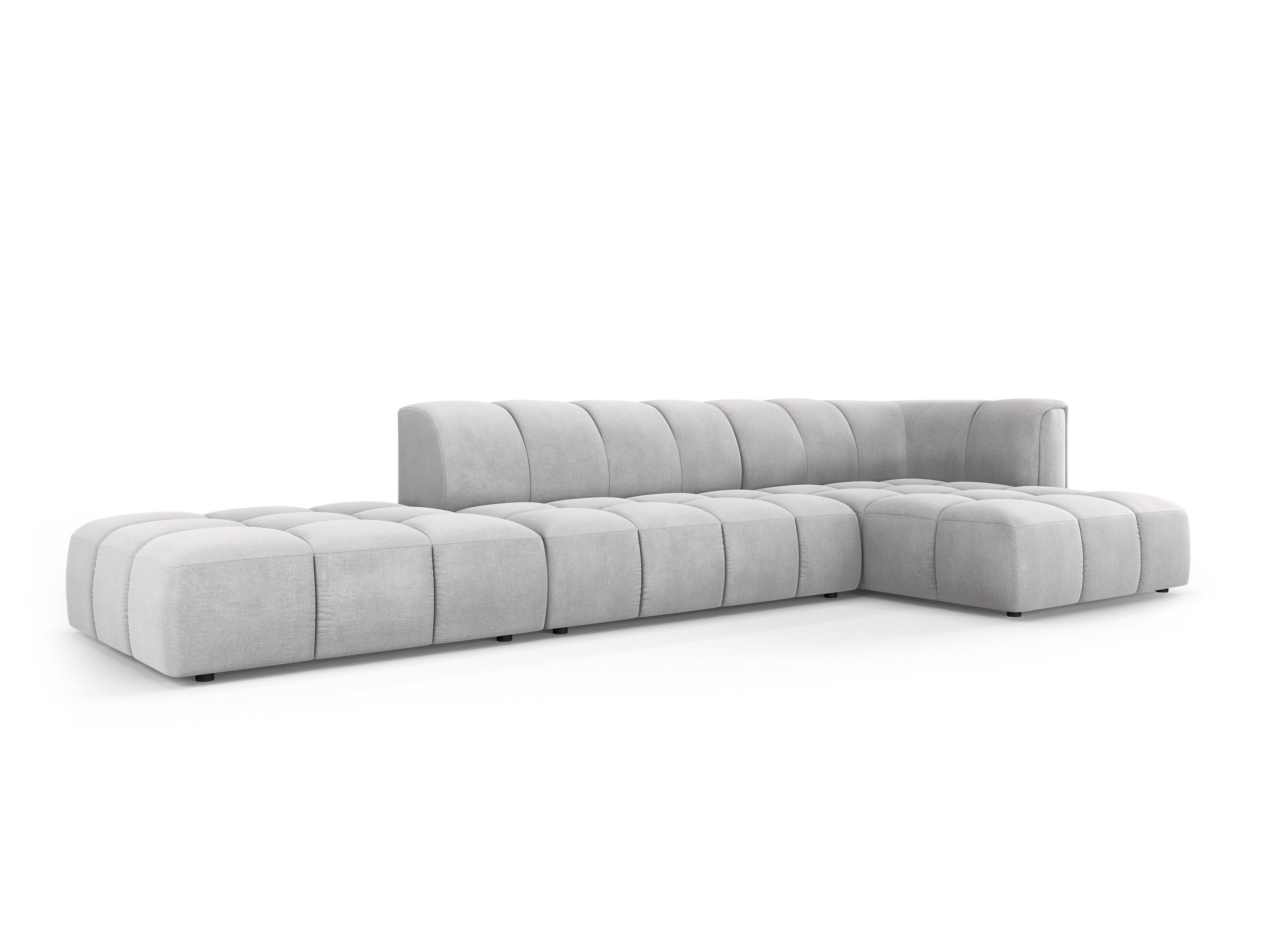 Corner sofa 5 seater right side open FRANCESCA light grey chenille Milo Casa Eye on Design