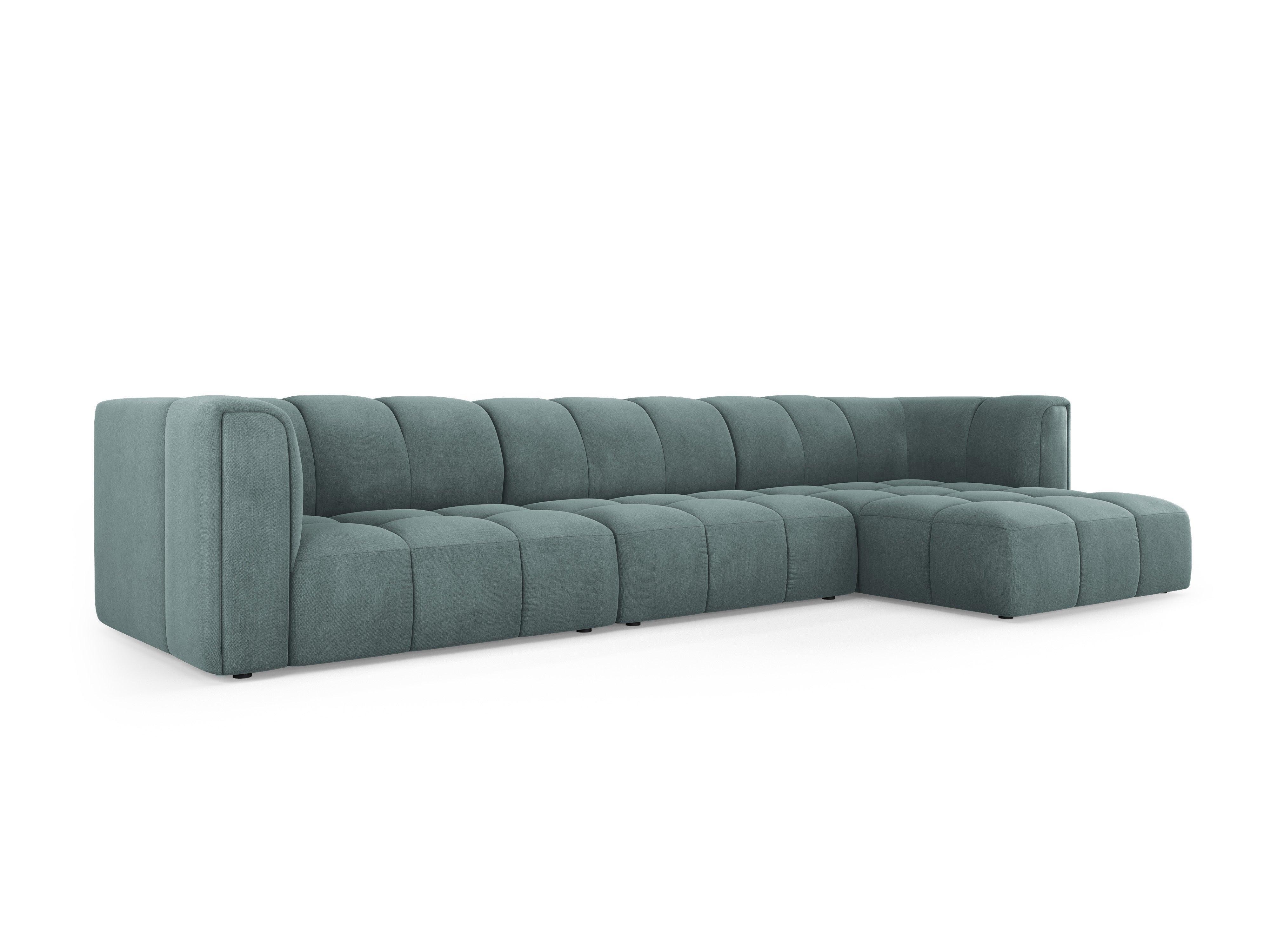 FRANCESCA 5-seater right-hand corner sofa sea green chenille Milo Casa Eye on Design