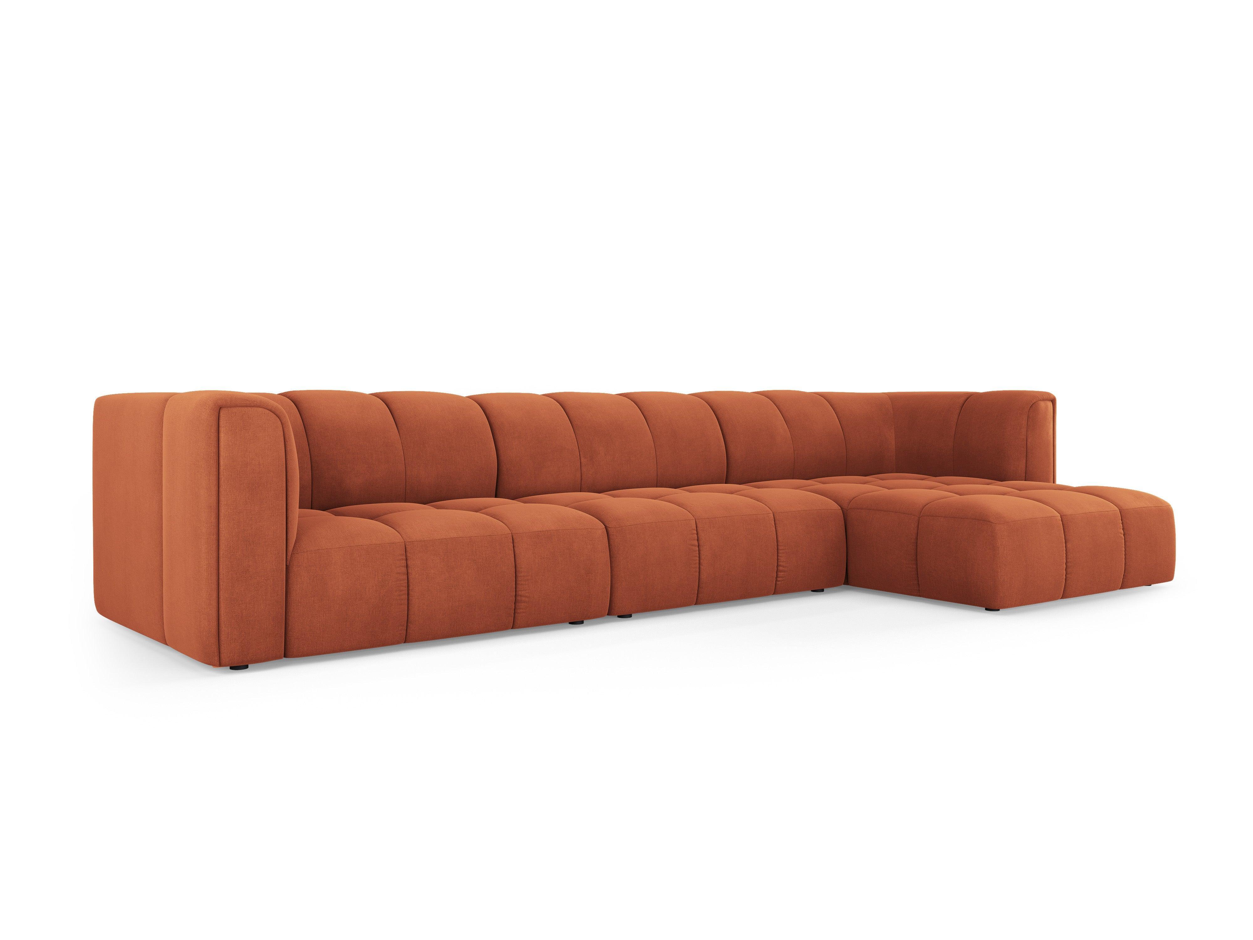 Corner sofa 5 seater right FRANCESCA terracotta chenille Milo Casa Eye on Design