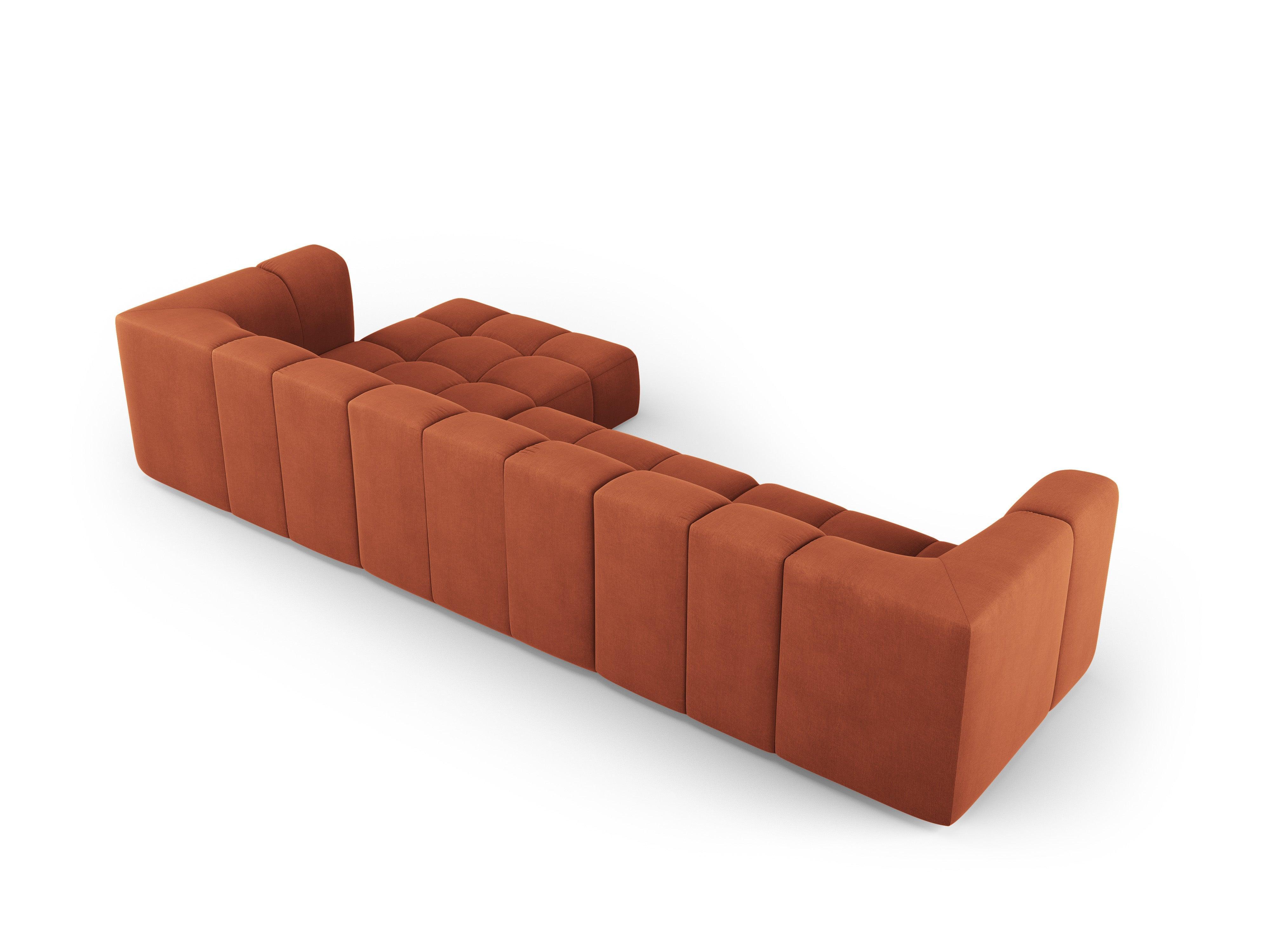 Corner sofa 5 seater right side FRANCESCA terracotta chenille Milo Casa Eye on Design