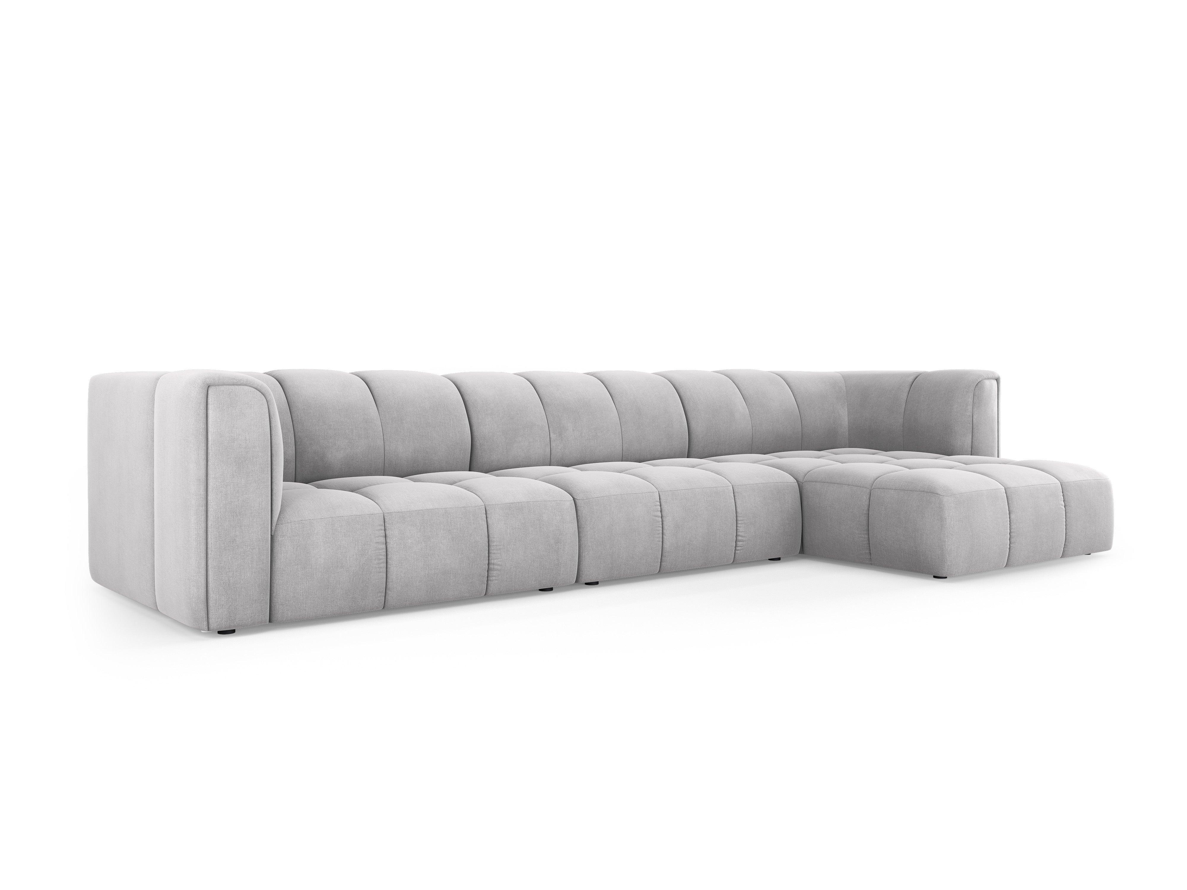 Corner sofa 5 seater right side FRANCESCA light grey chenille Milo Casa Eye on Design