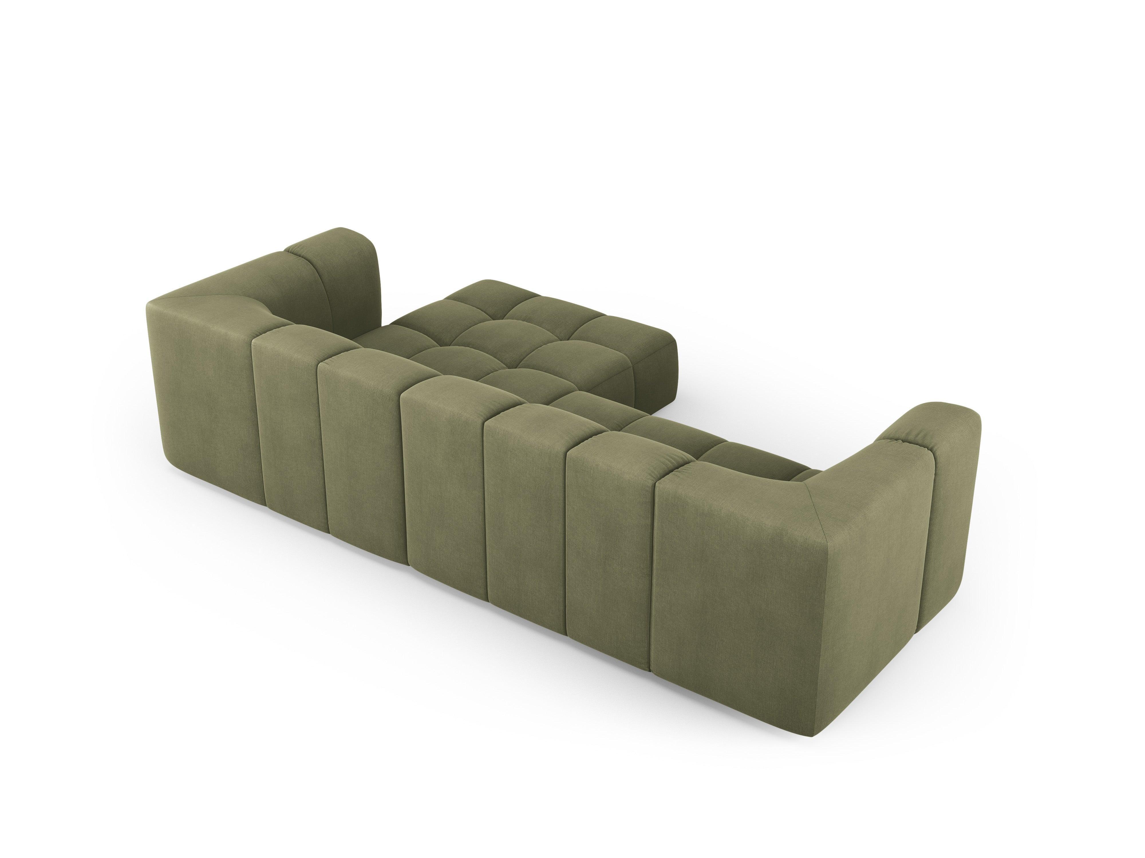 3-seater right-hand corner sofa FRANCESCA light green chenille Milo Casa Eye on Design