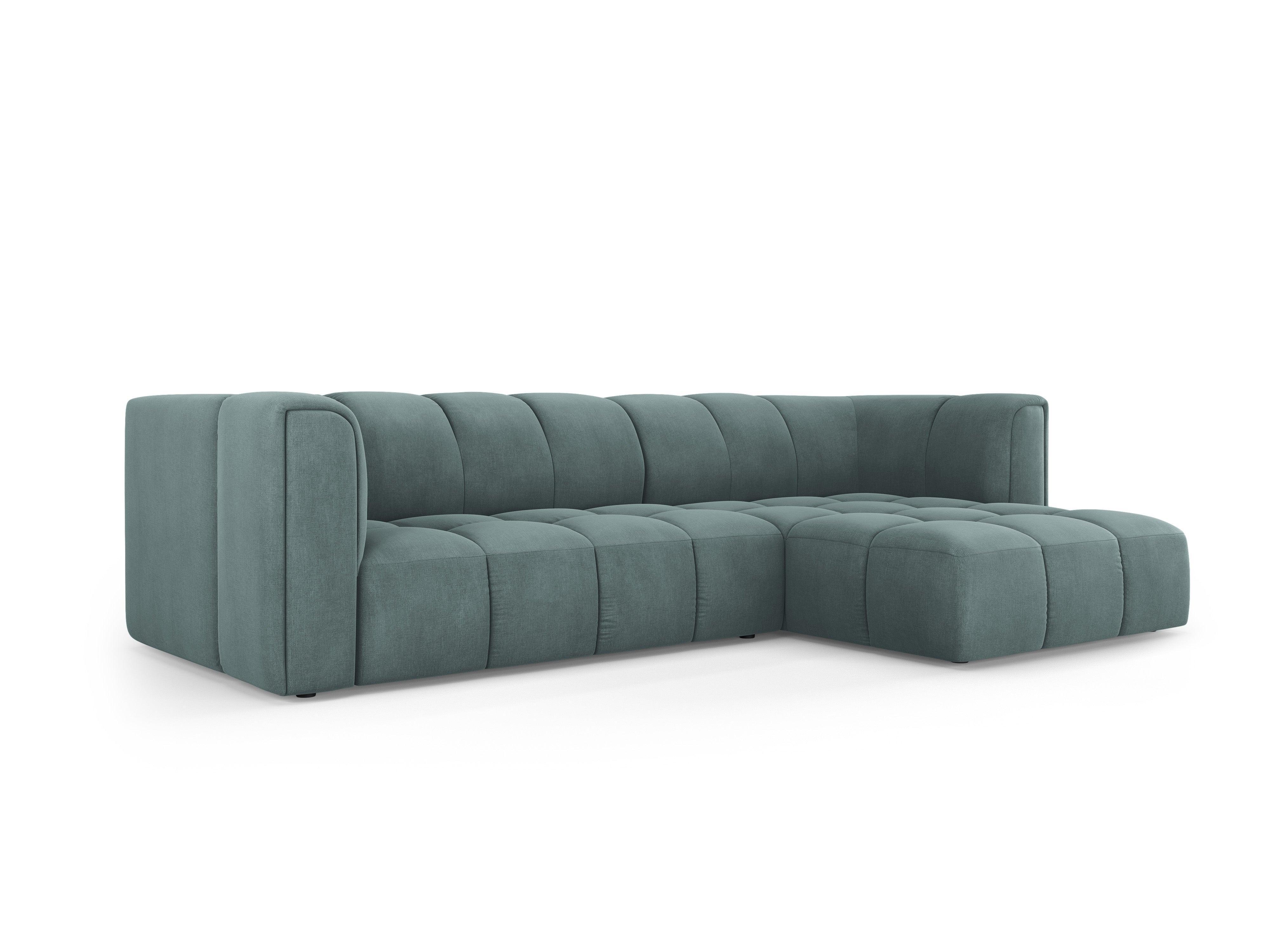 3-seater right-hand corner sofa FRANCESCA sea green chenille Milo Casa Eye on Design