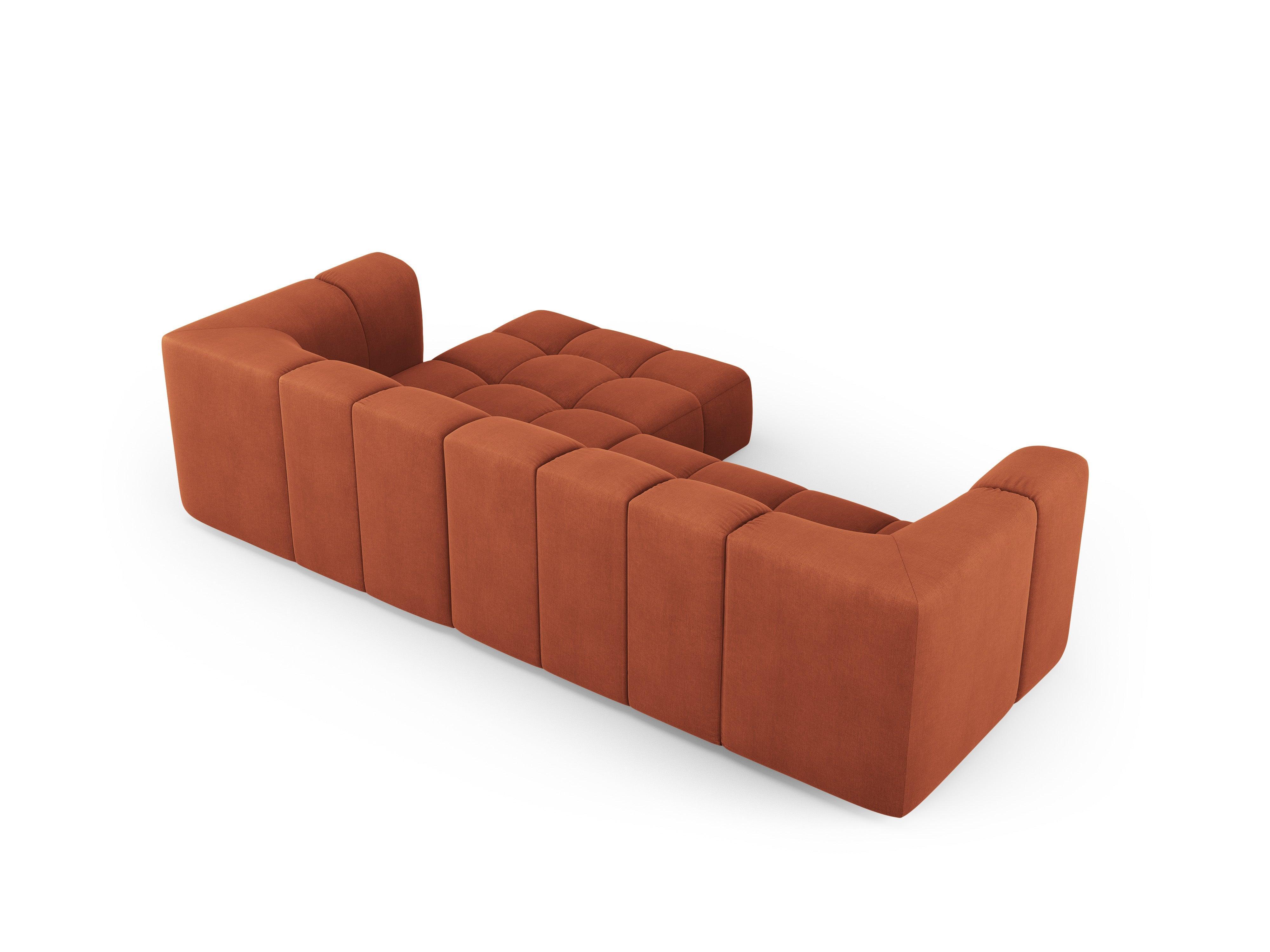 3-seater right-hand corner sofa FRANCESCA terracotta chenille Milo Casa Eye on Design