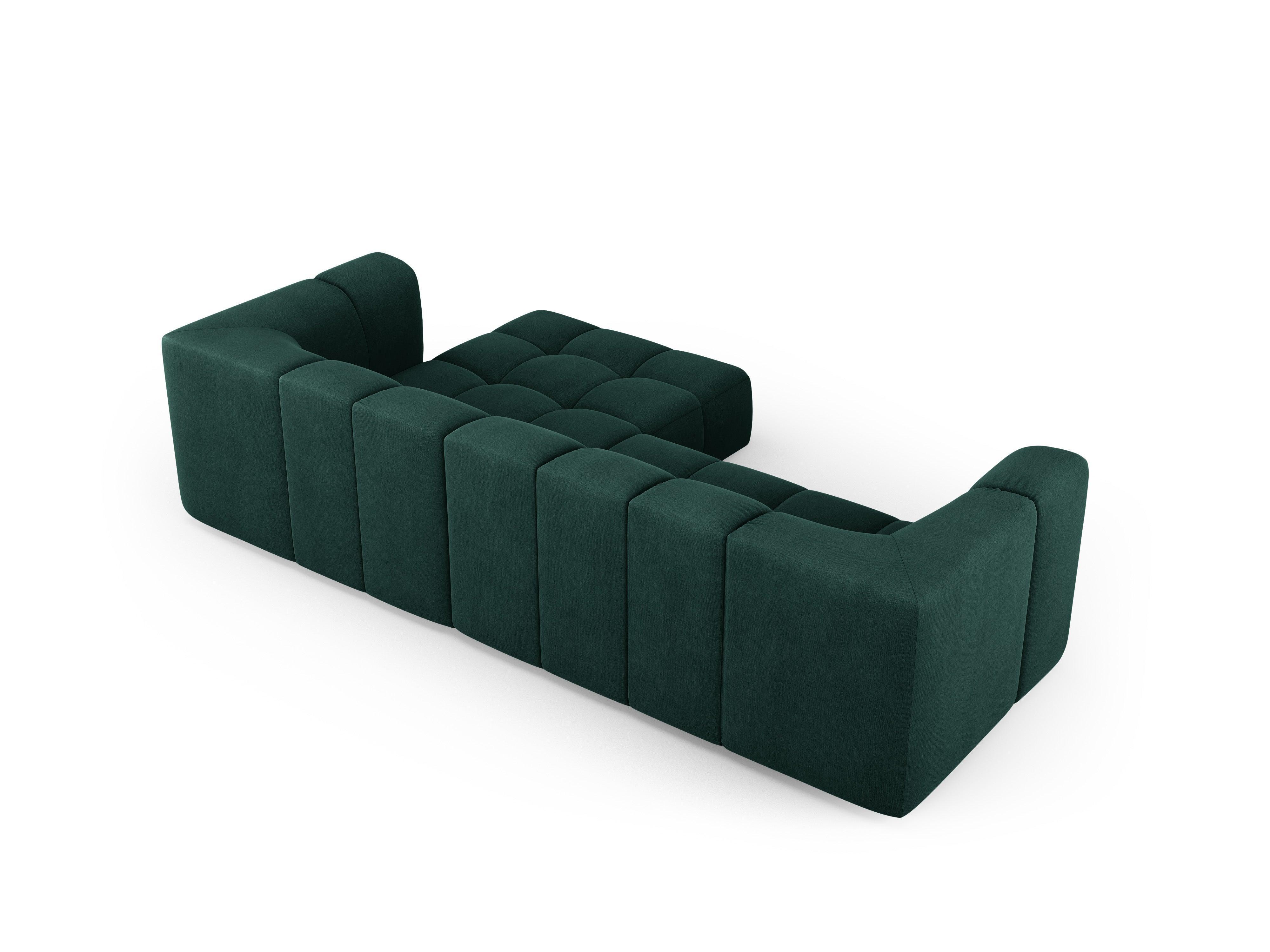 Right side 3 seater sofa FRANCESCA bottle green chenille Milo Casa Eye on Design